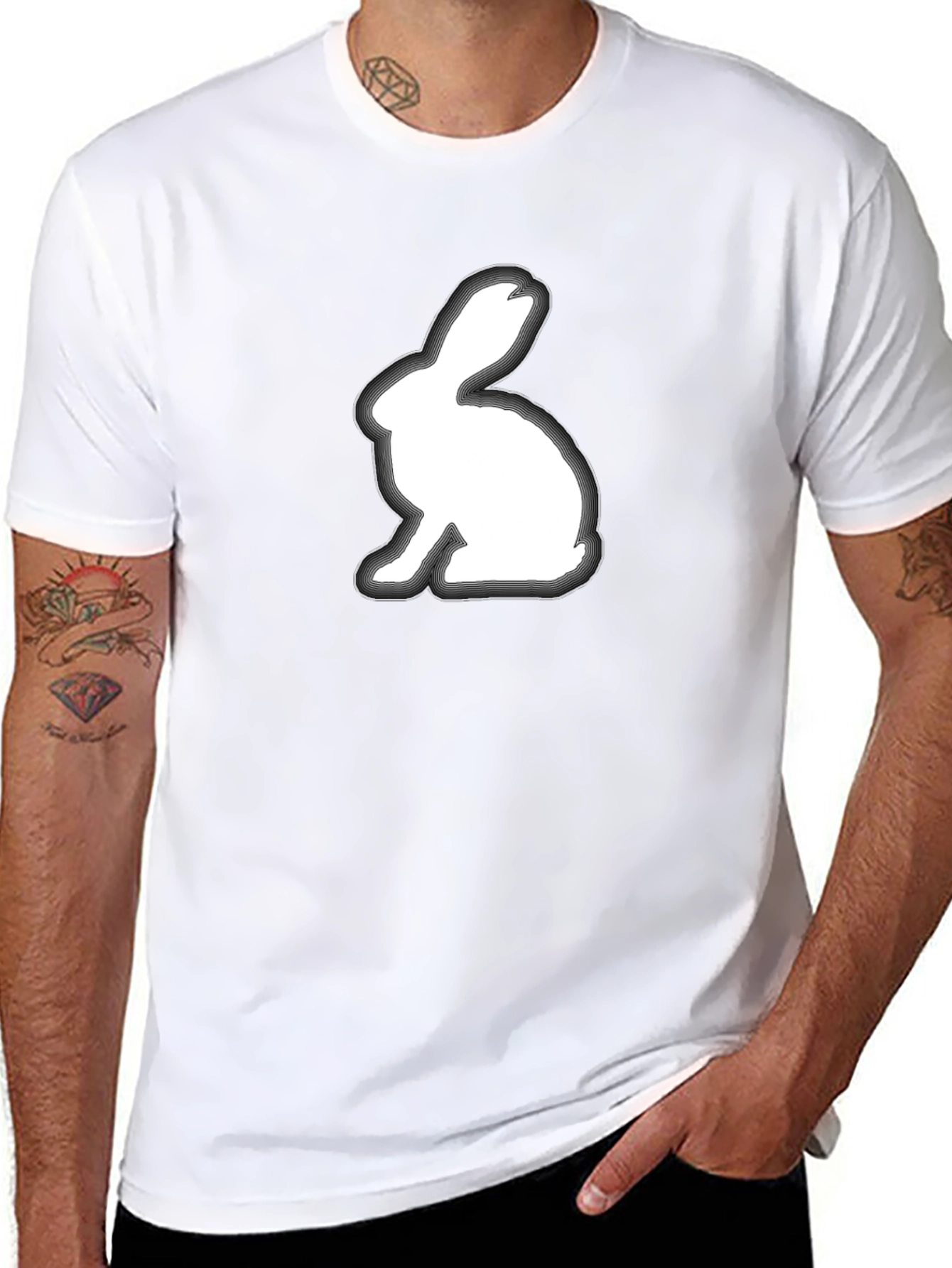 Rabbit Graphic Tee - Soft Cotton Blend Shirt