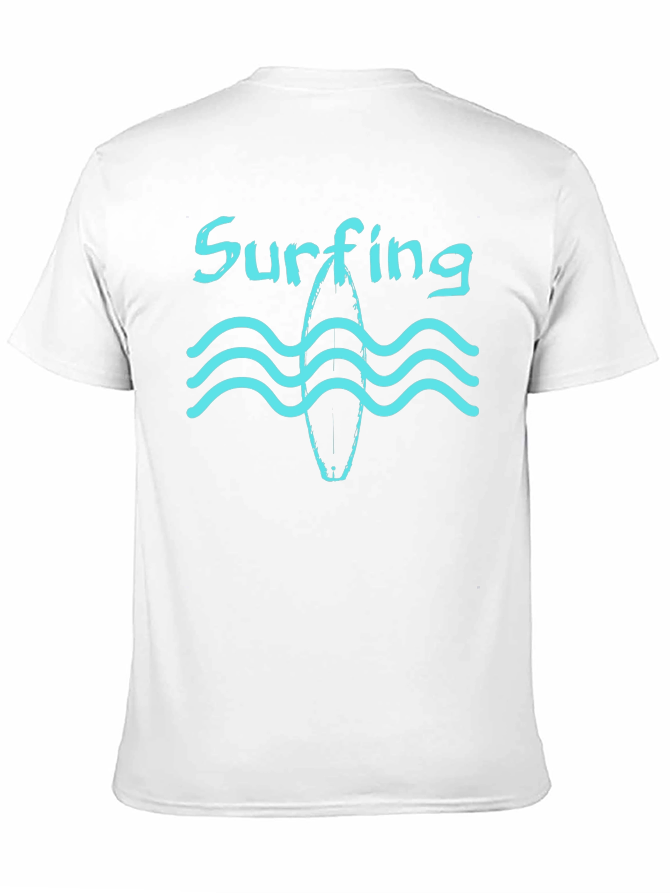 Surfing Waves Black T-Shirt Cool Beach Tee