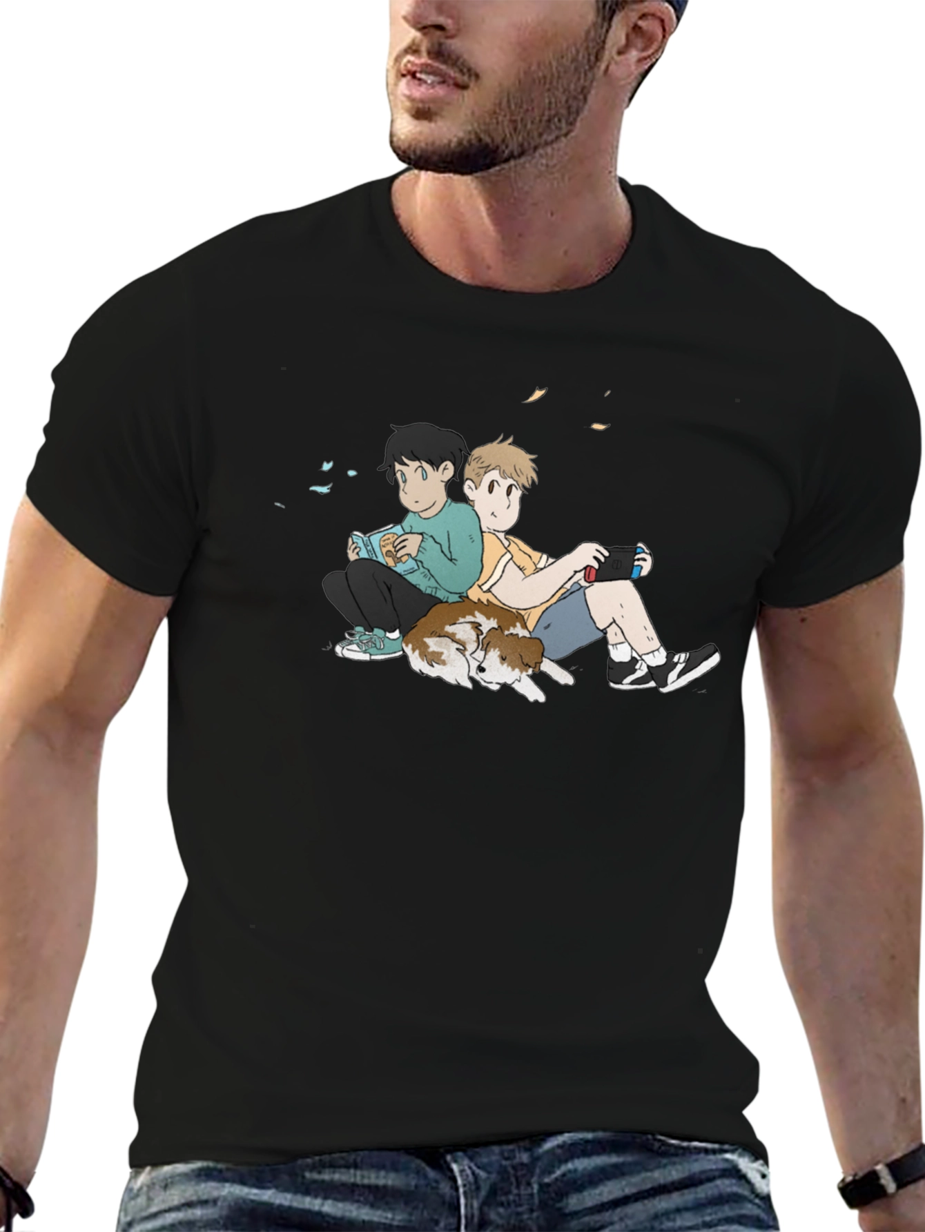 Anime Style Relaxed Boys Graphic T-Shirt