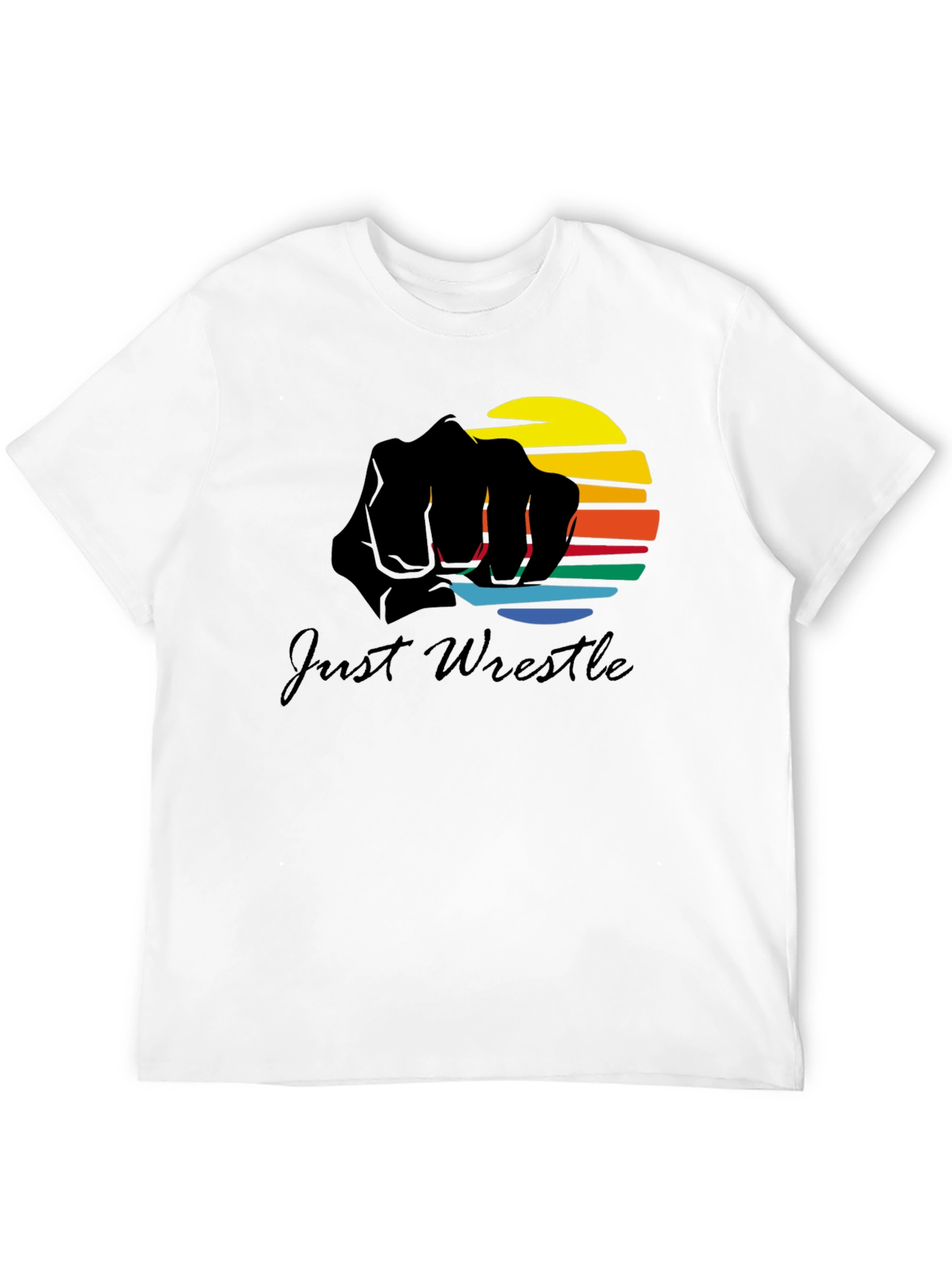 Just Wrestle Black Graphic Tee