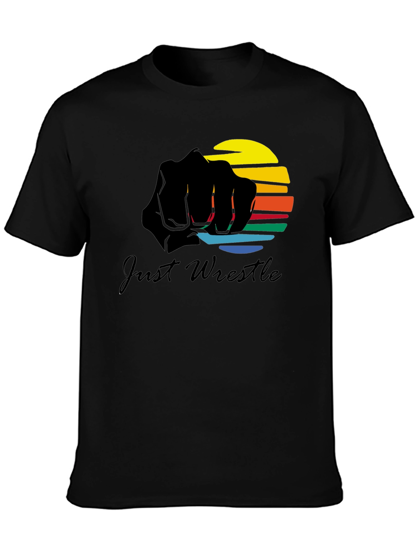 Just Wrestle Black Graphic Tee
