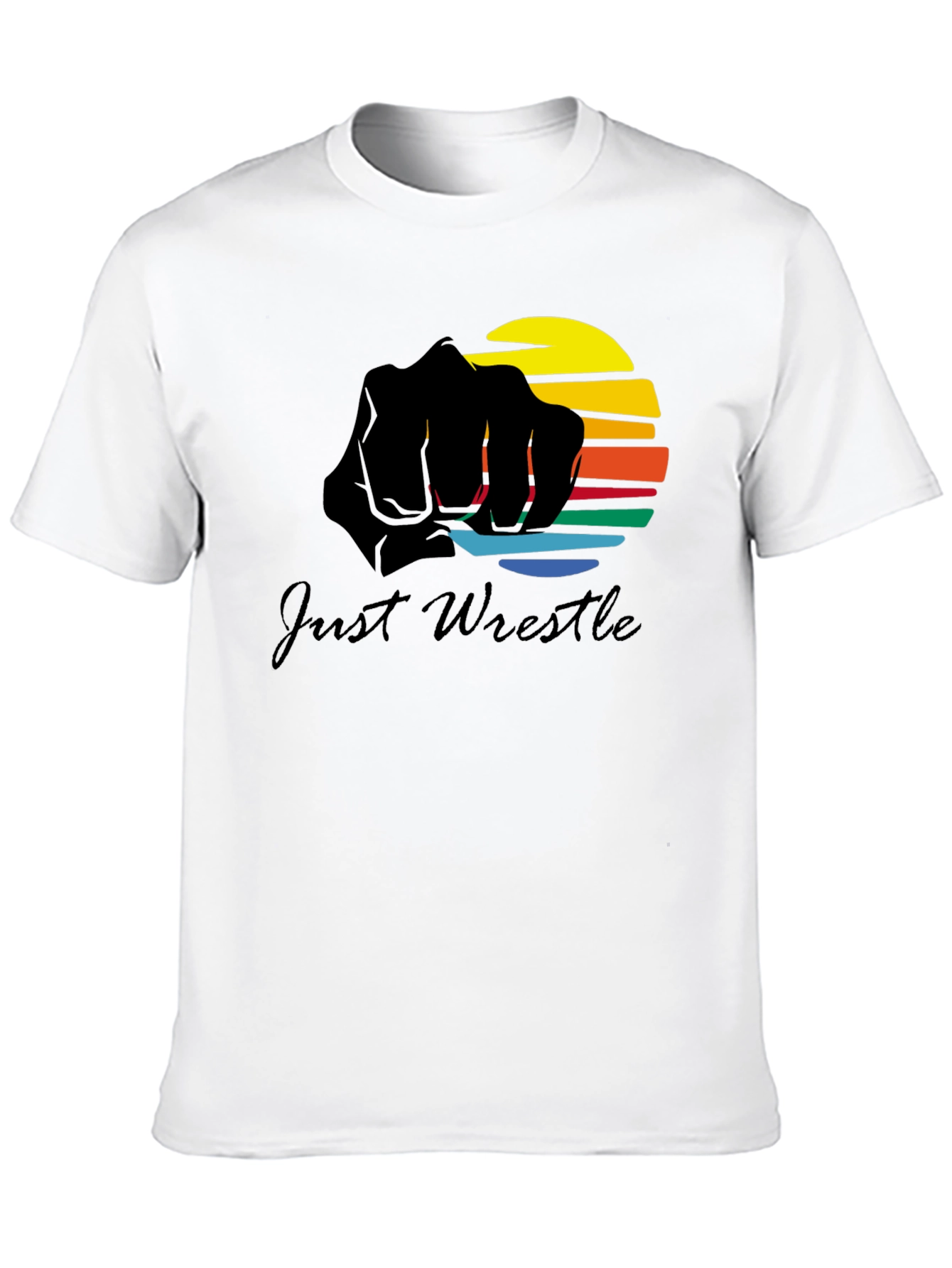 Just Wrestle Black Graphic Tee