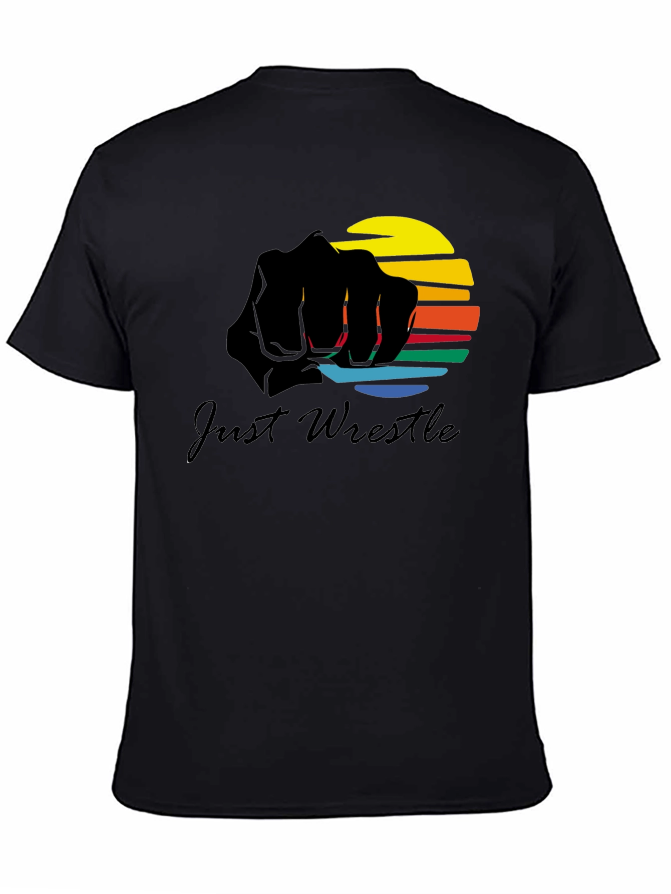 Just Wrestle Black Graphic Tee