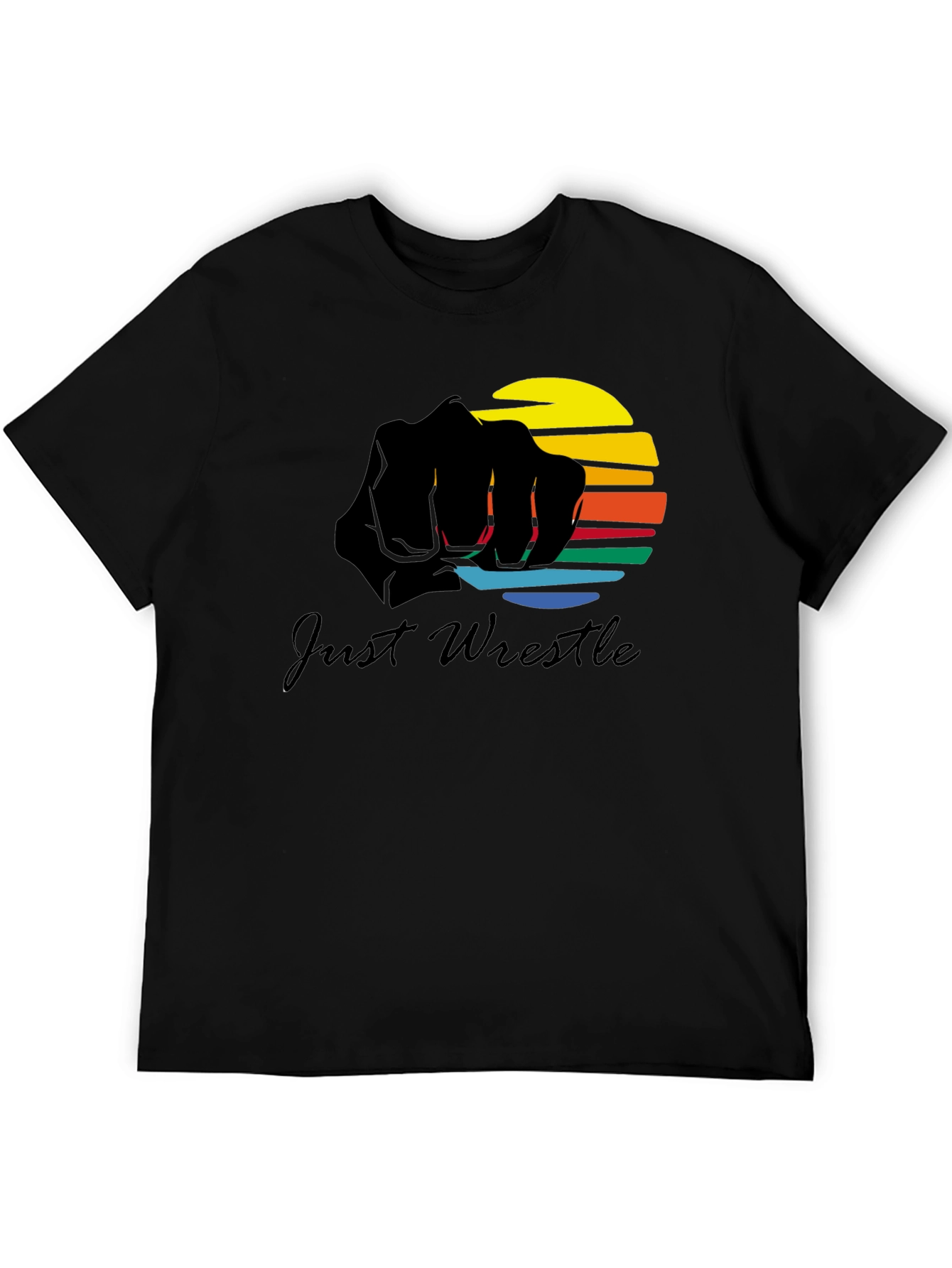 Just Wrestle Black Graphic Tee
