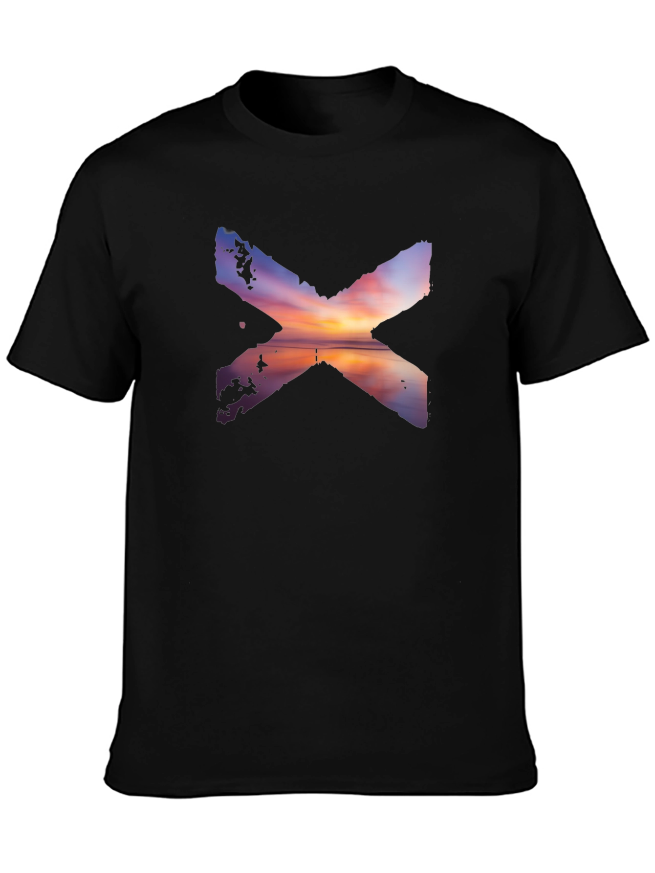 Sunset X Graphic Print Crew Neck T-Shirt
