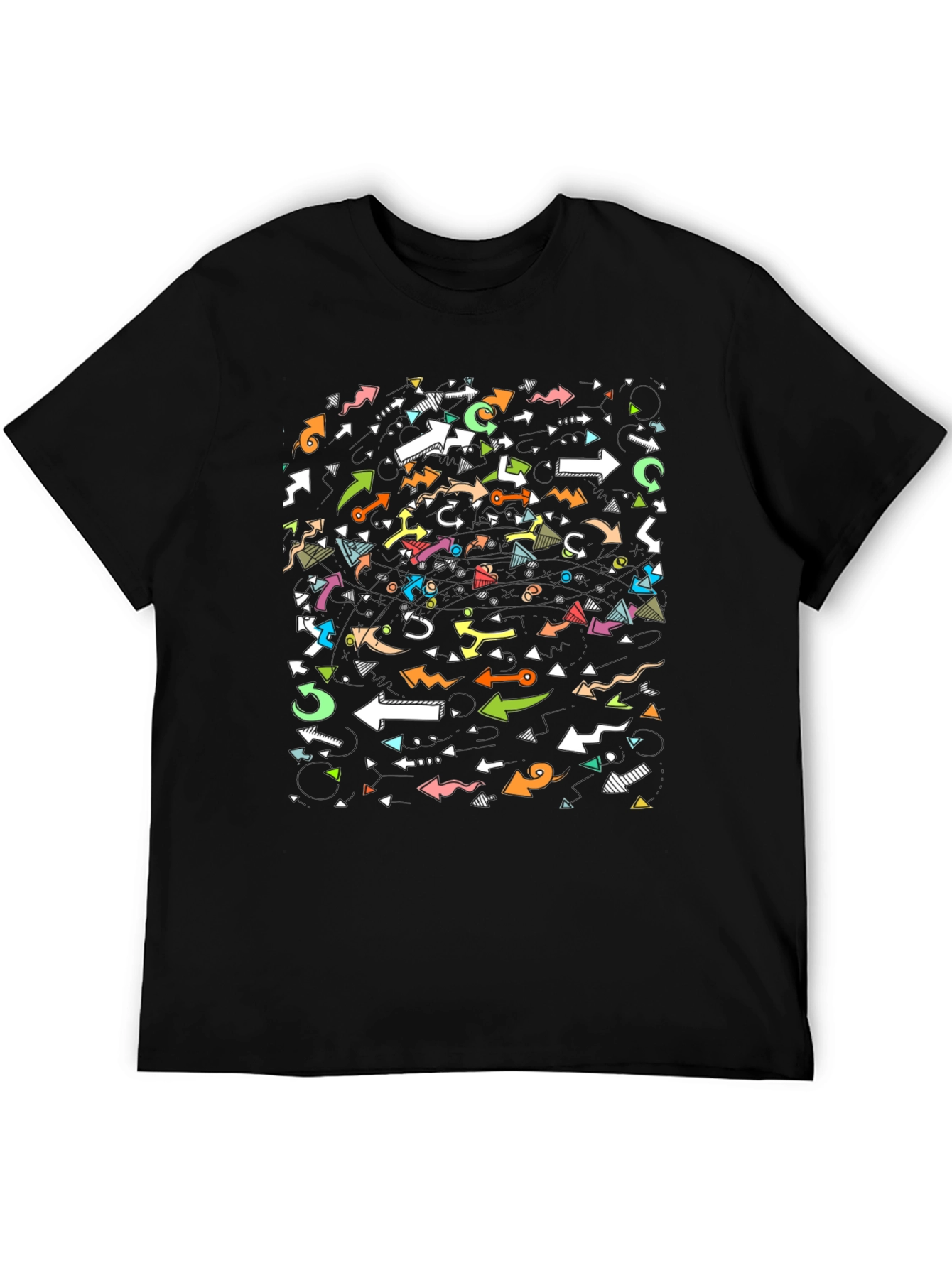 Arrow Pattern Black T-Shirt - Stylish Casual Wear