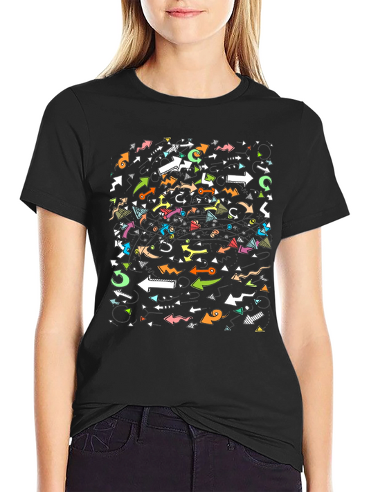Arrow Pattern Black T-Shirt - Stylish Casual Wear