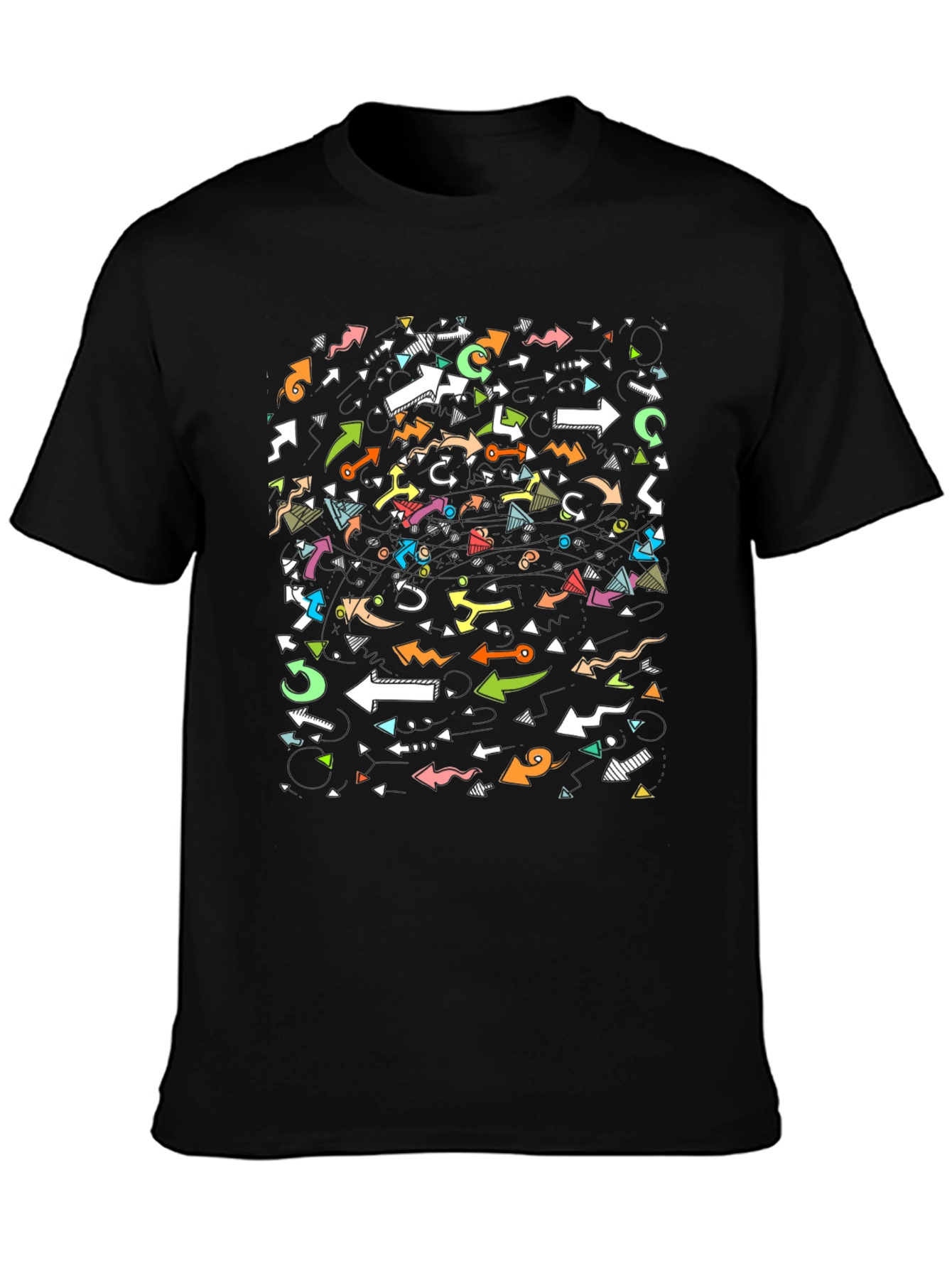 Arrow Pattern Black T-Shirt - Stylish Casual Wear