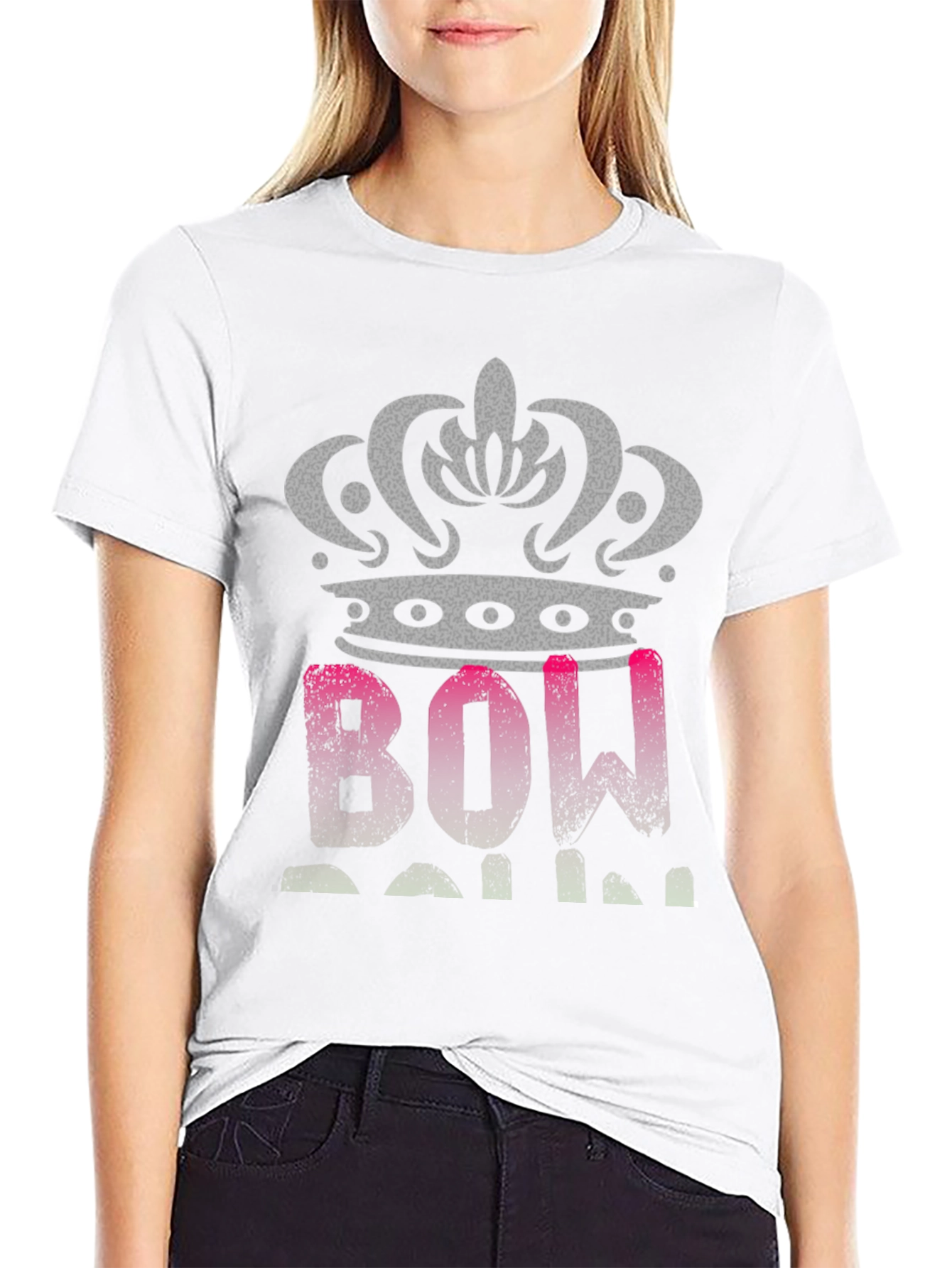 Bow Down Crown Tee - Stylish Graphic T-Shirt