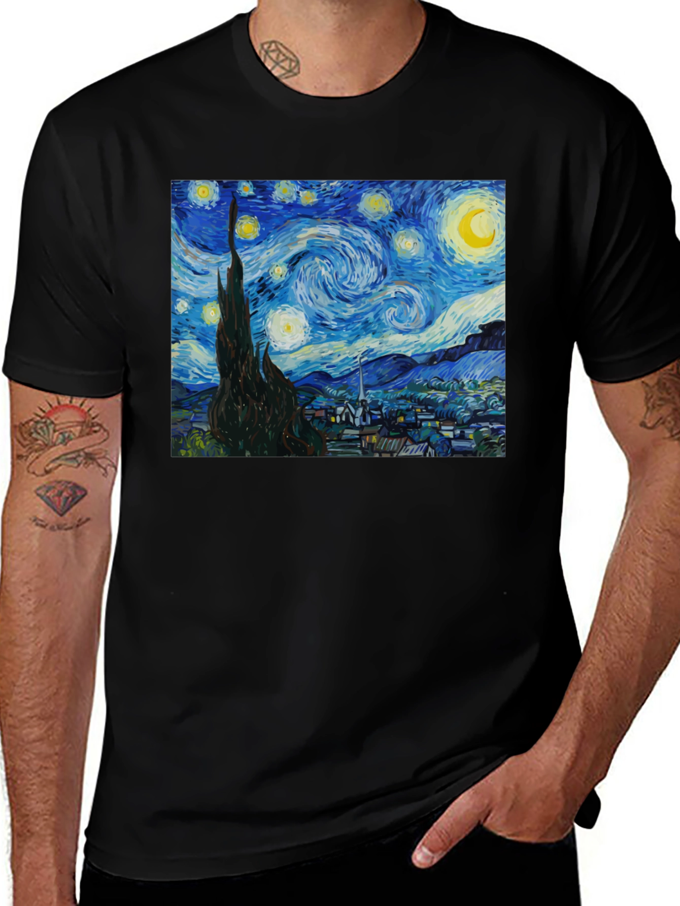 Starry Night Graphic Tee - Classic Art Shirt