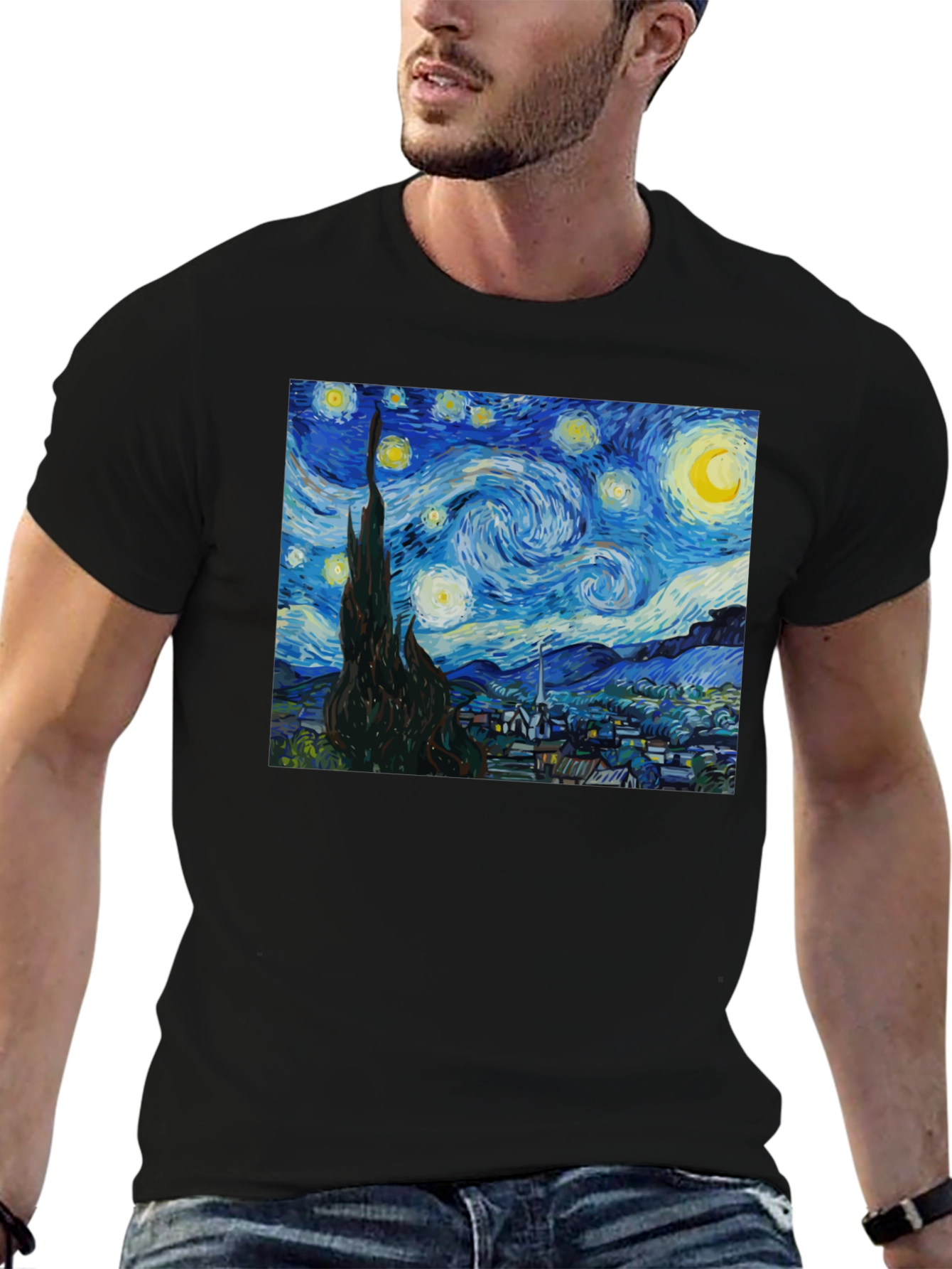 Starry Night Graphic Tee - Classic Art Shirt
