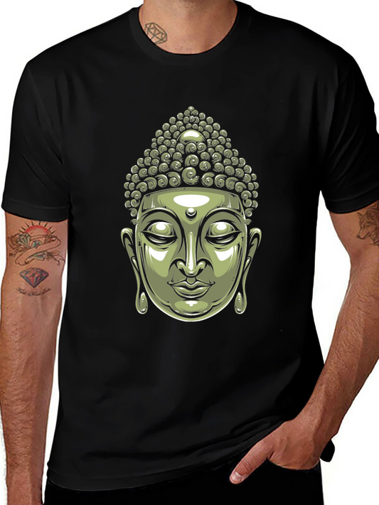 Buddha Head Graphic Black T-Shirt