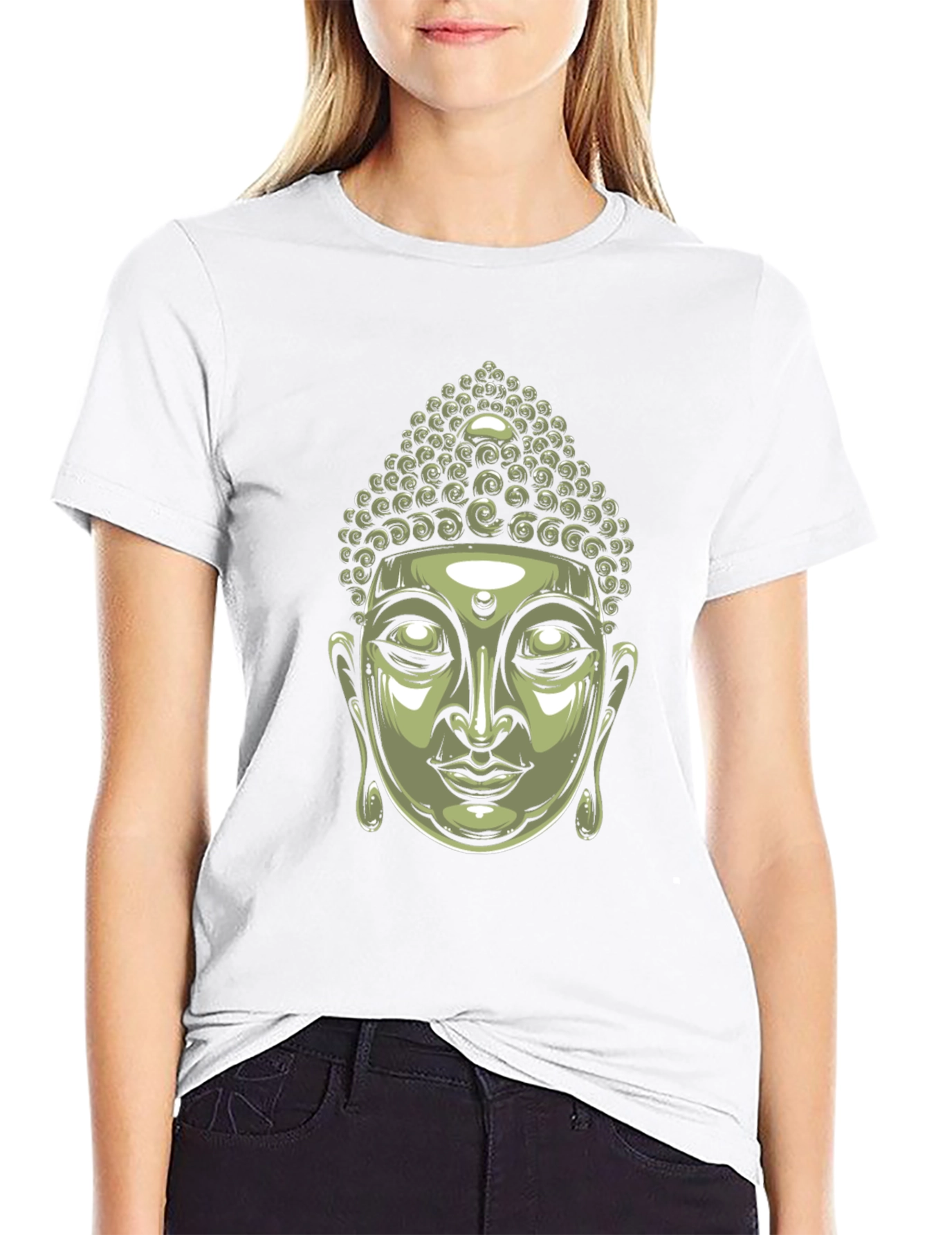 Buddha Head Graphic Black T-Shirt