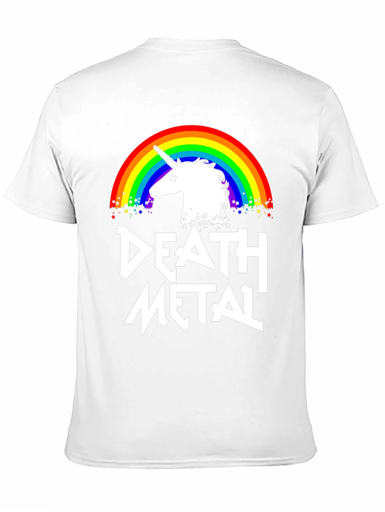 Death Metal Rainbow Unicorn Graphic Tee