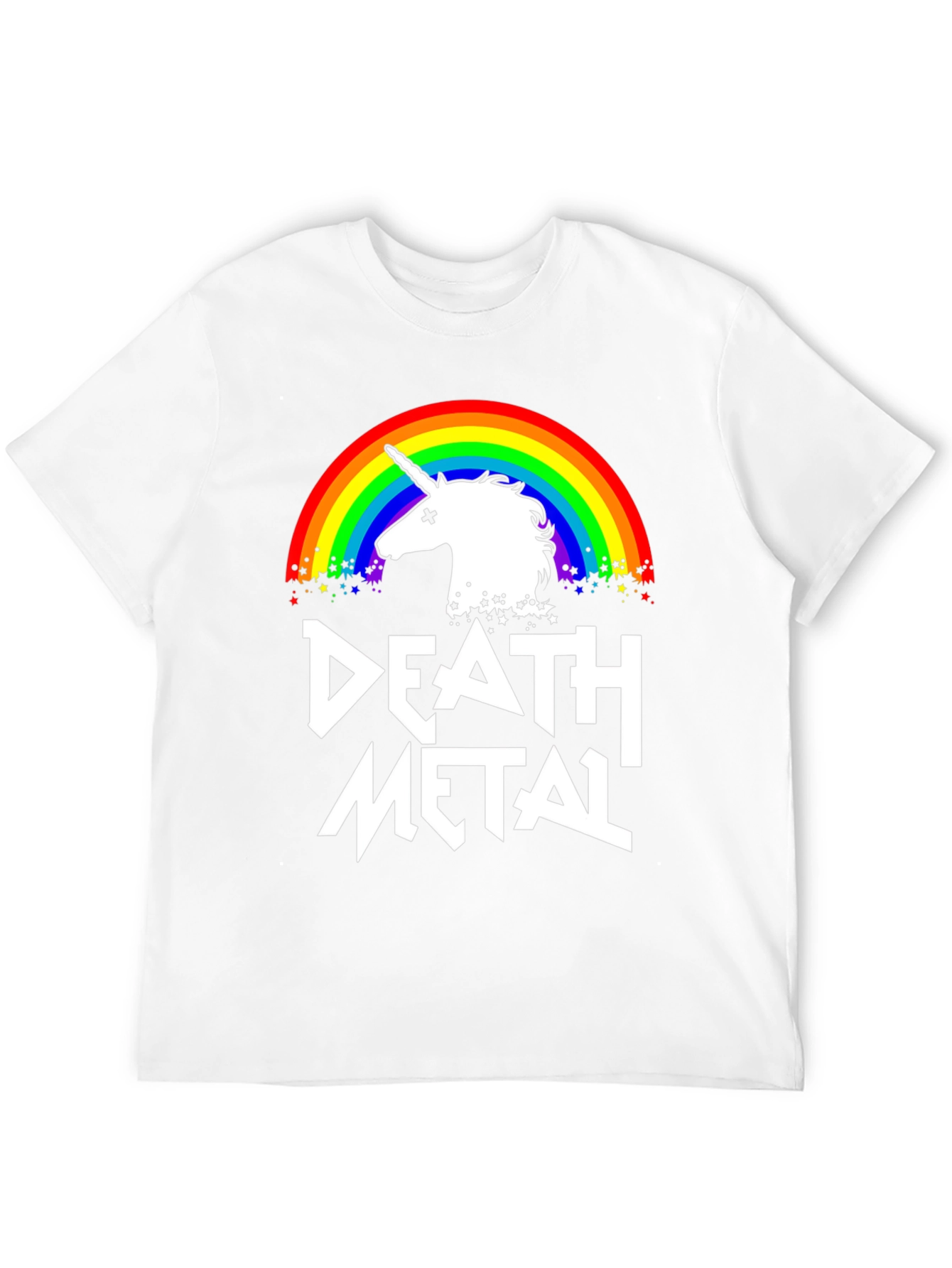 Death Metal Rainbow Unicorn Graphic Tee