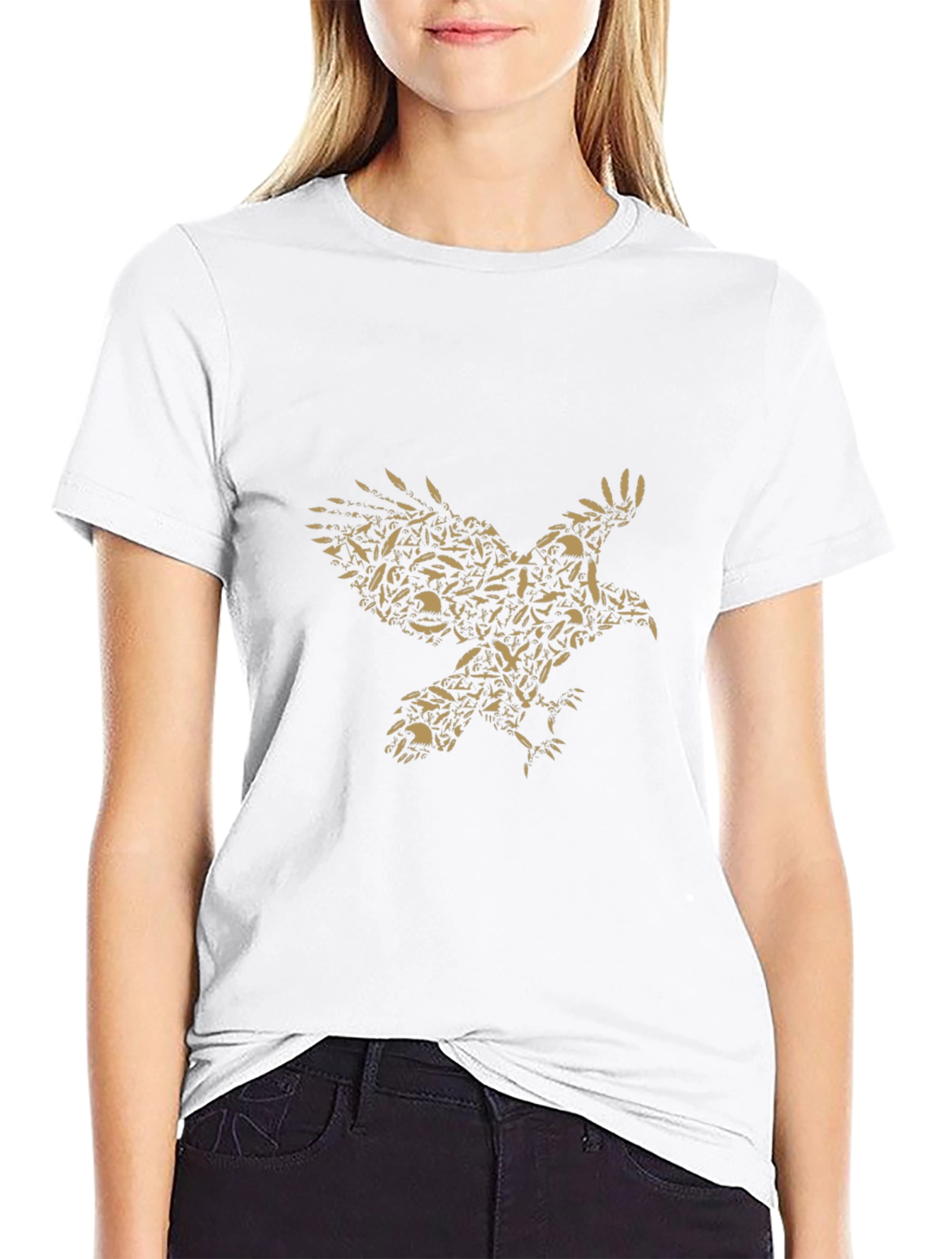 Eagle Feather Graphic Black T-Shirt