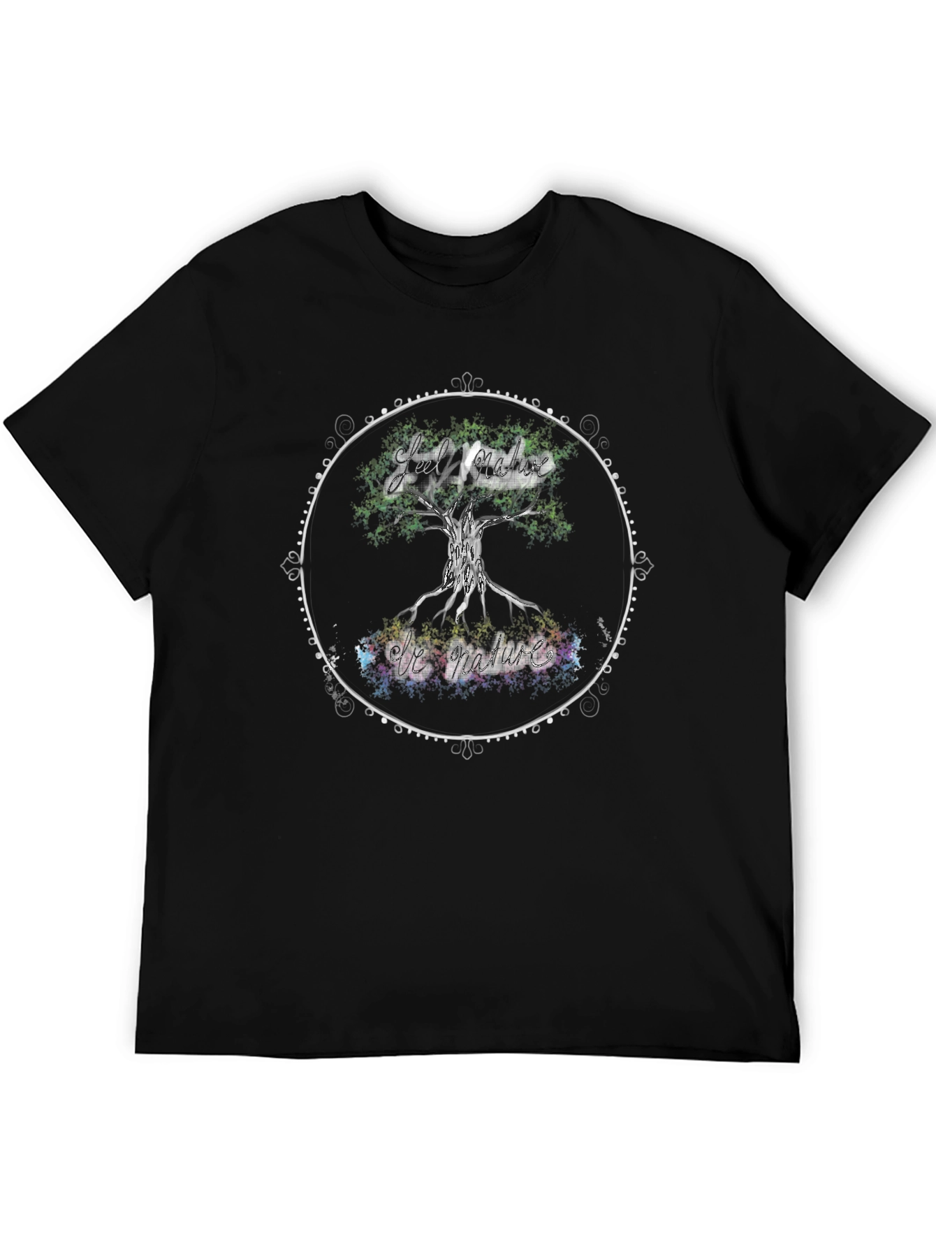 Nature Vibes Black T-Shirt - Tree of Life Design