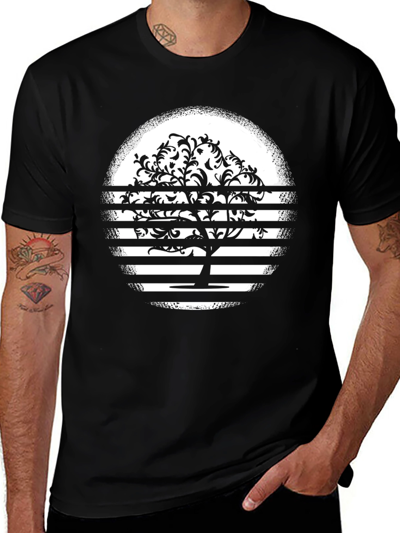 Black Tree Graphic T-Shirt