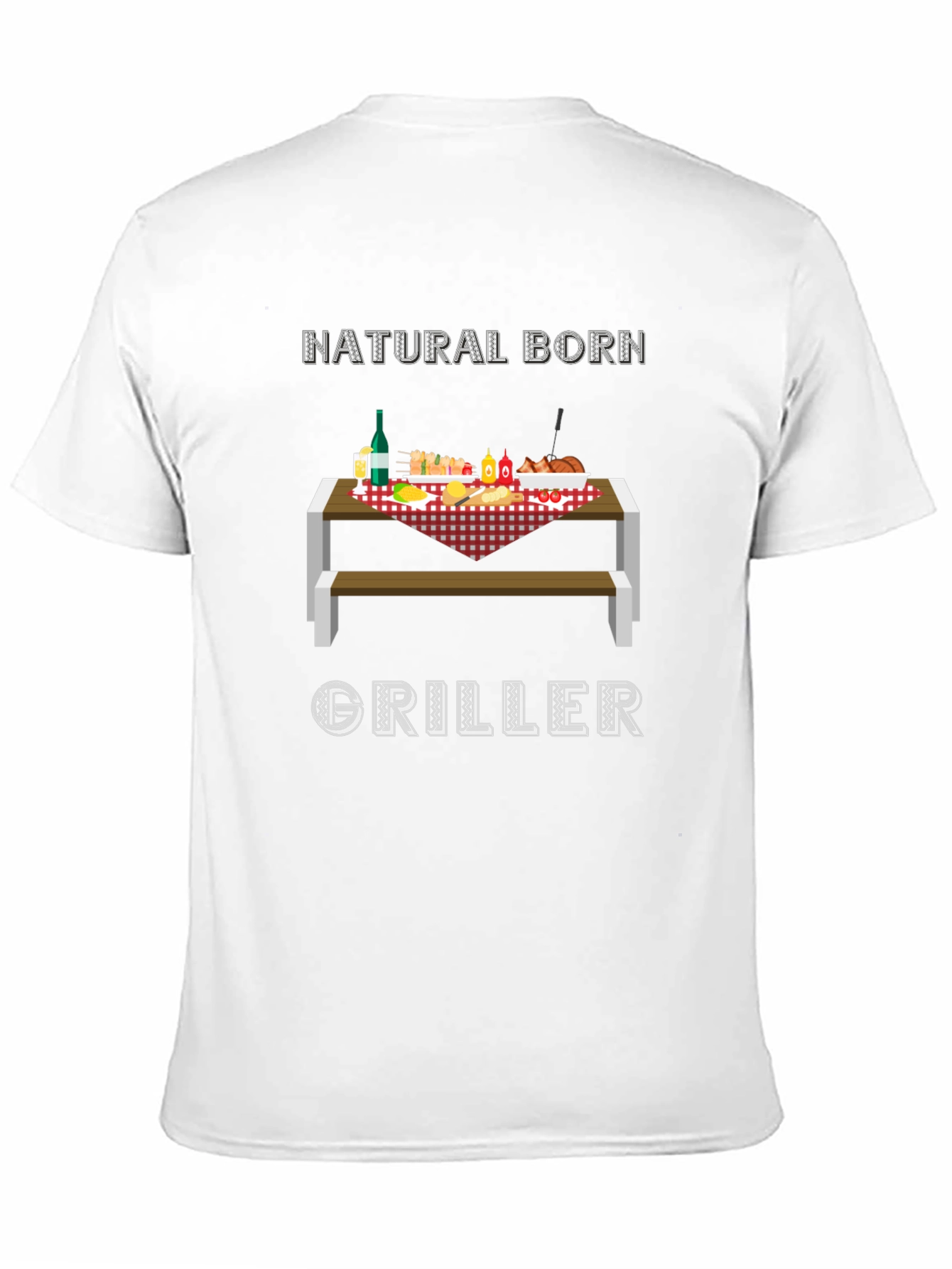 Natural Born Griller T-Shirt - BBQ Picnic Design
