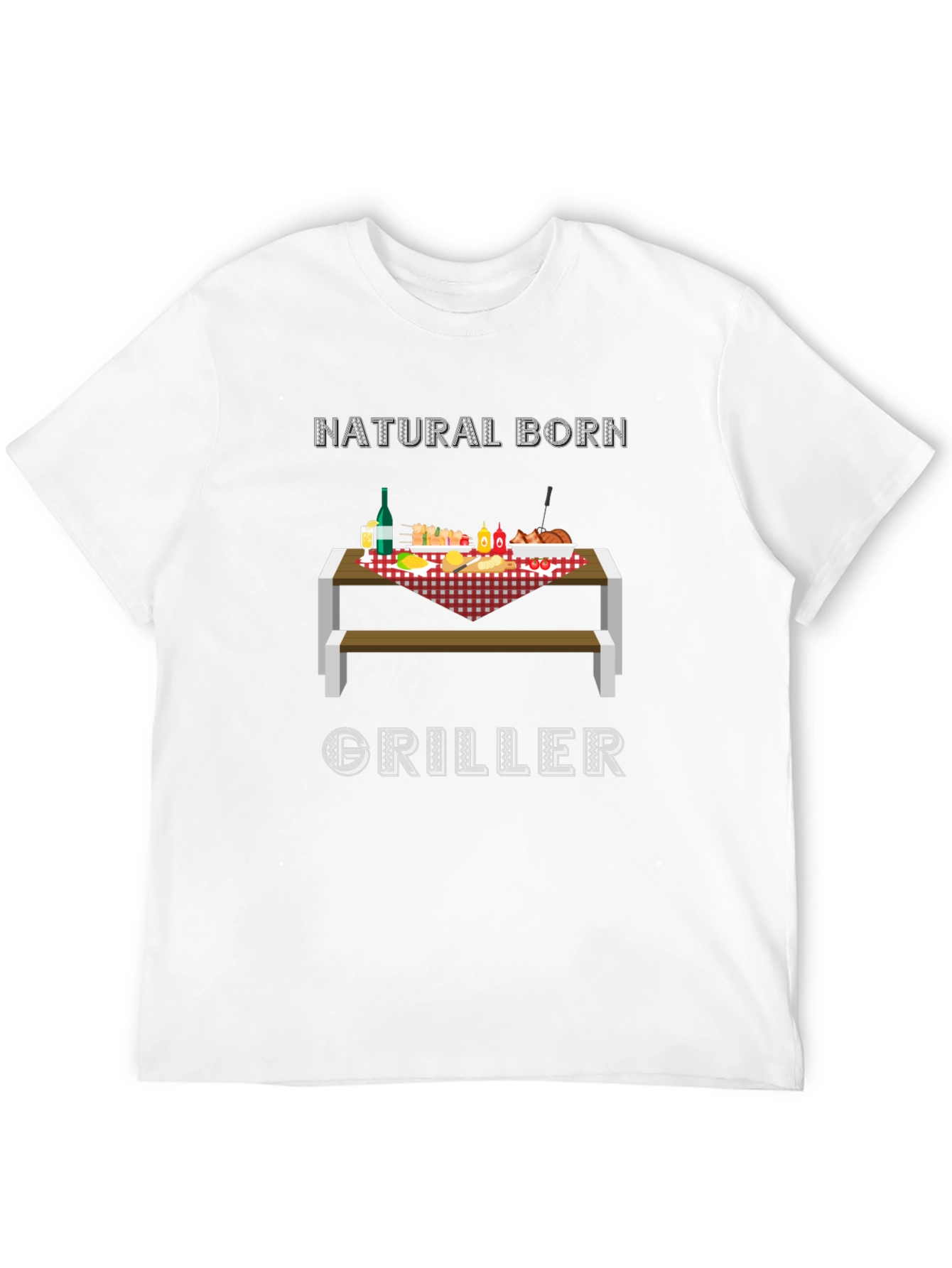 Natural Born Griller T-Shirt - BBQ Picnic Design