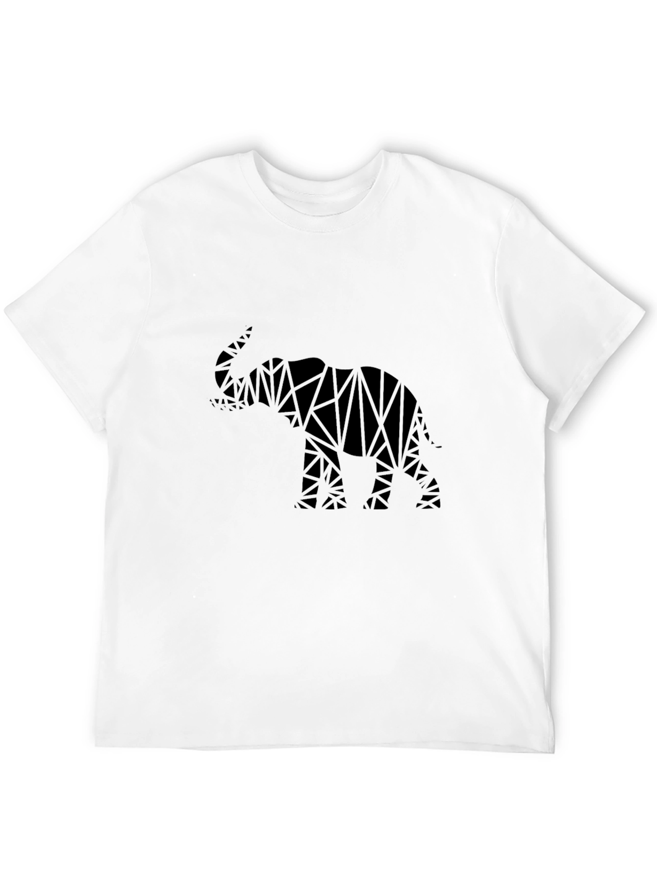 Geometric Elephant Graphic Tee - Modern Black T-Shirt