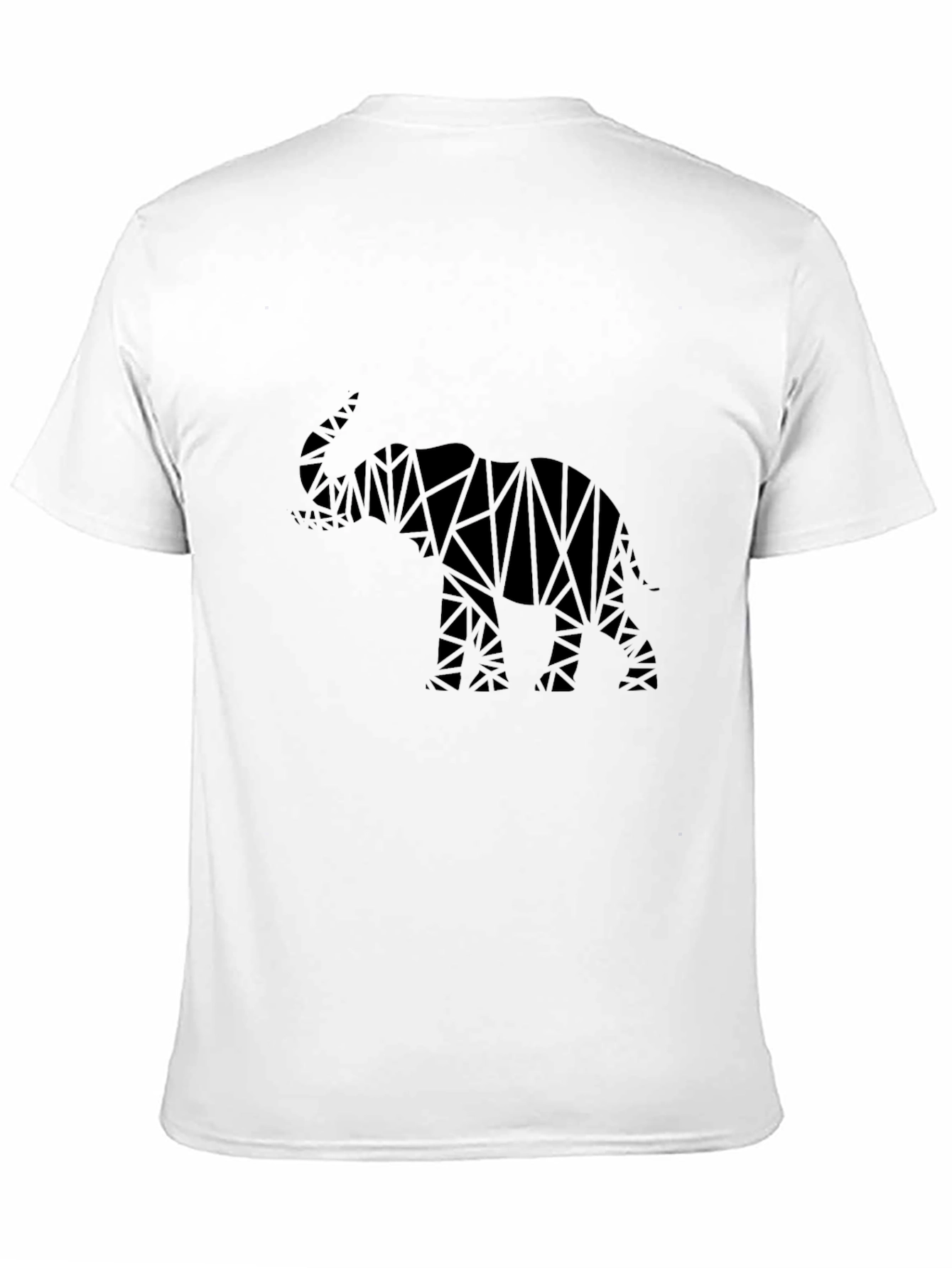 Geometric Elephant Graphic Tee - Modern Black T-Shirt