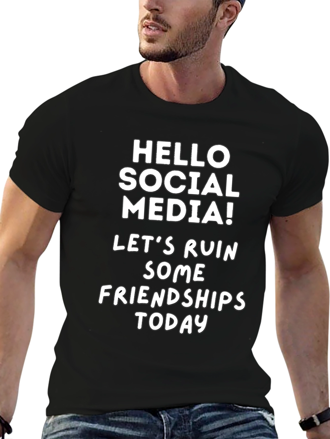 Hello Social Media T-Shirt - Funny Slogan Tee