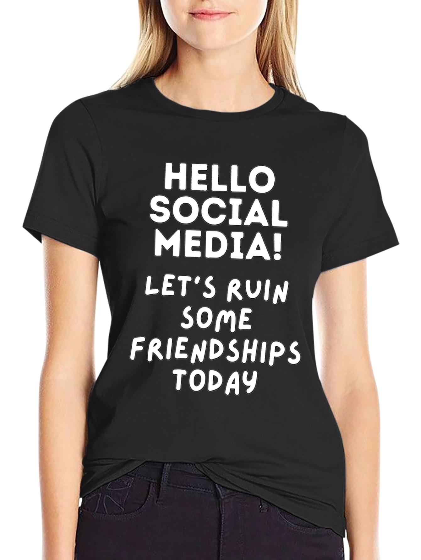 Hello Social Media T-Shirt - Funny Slogan Tee