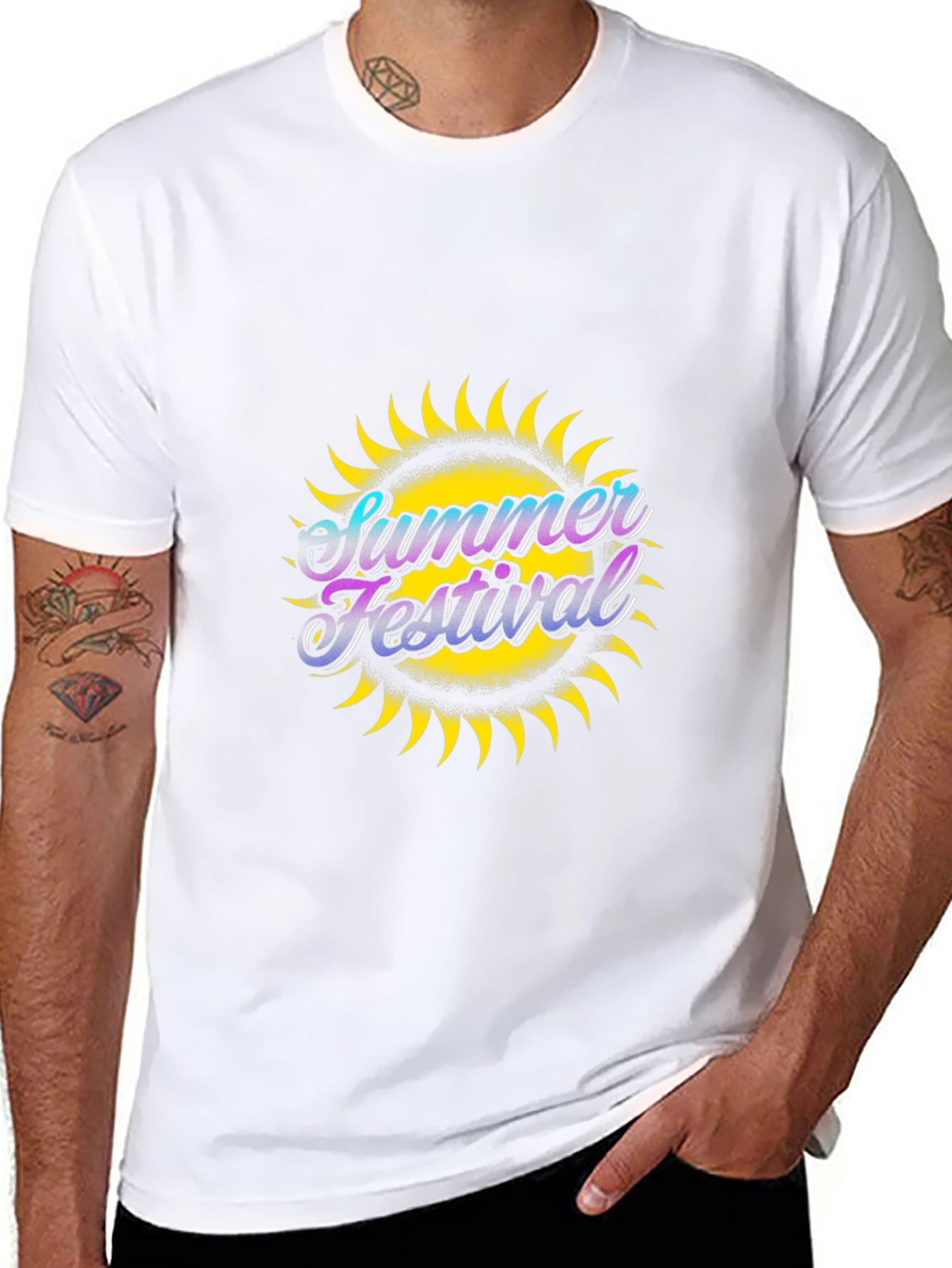Summer Festival Graphic Black T-Shirt