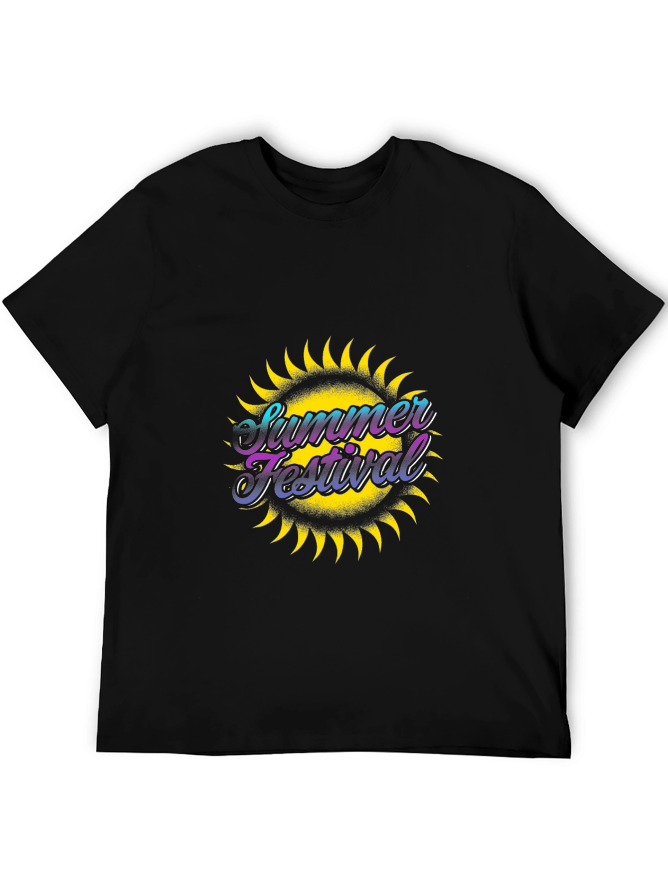 Summer Festival Graphic Black T-Shirt