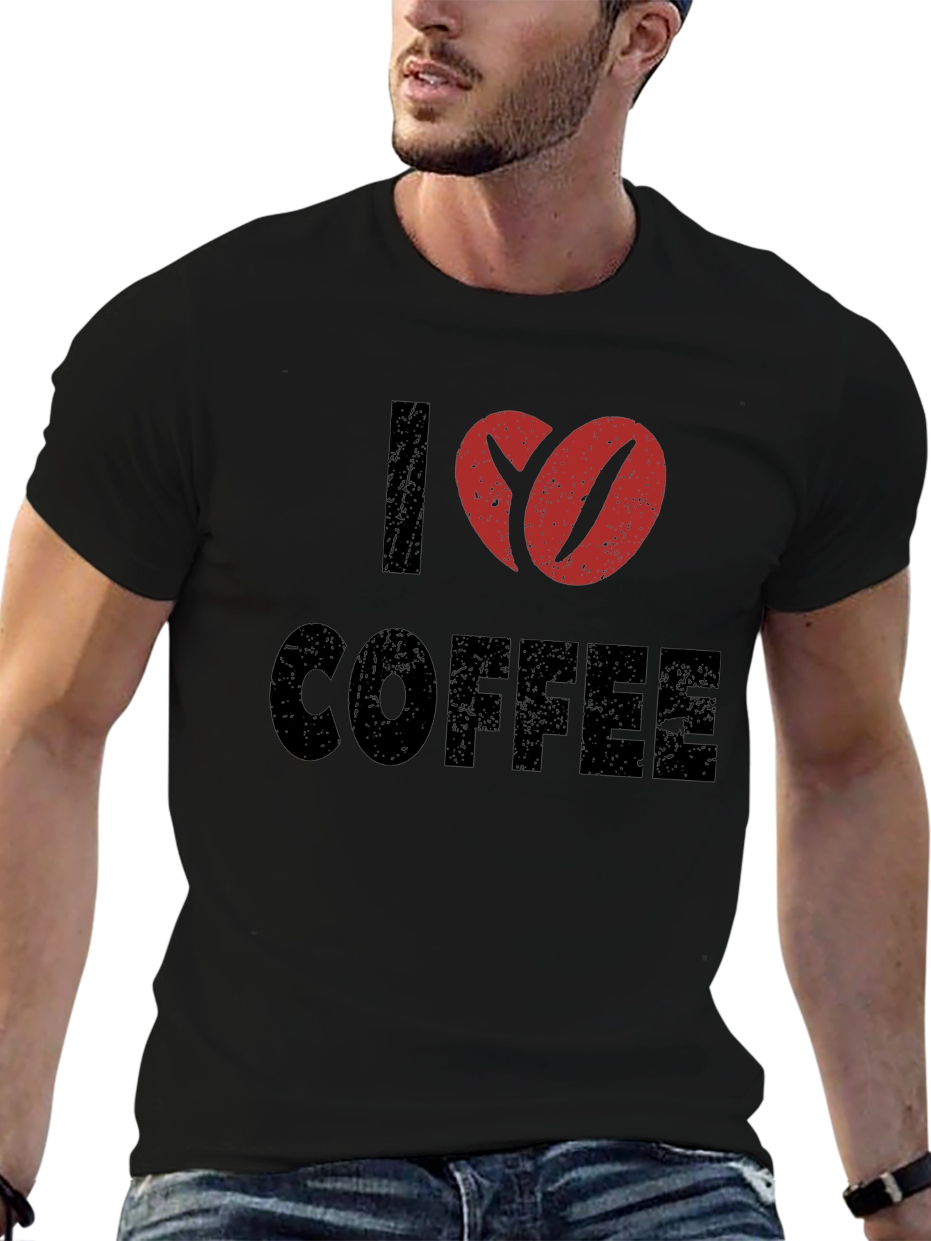 I Love Coffee Bean Graphic T-Shirt