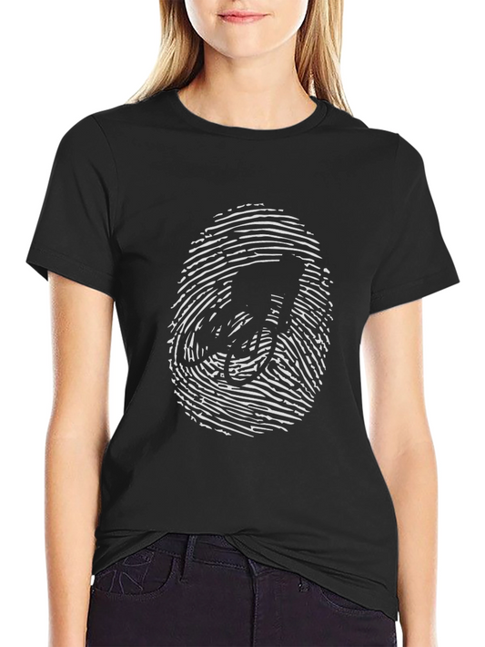 Fingerprint Biker T-Shirt - Unique Cycling Design