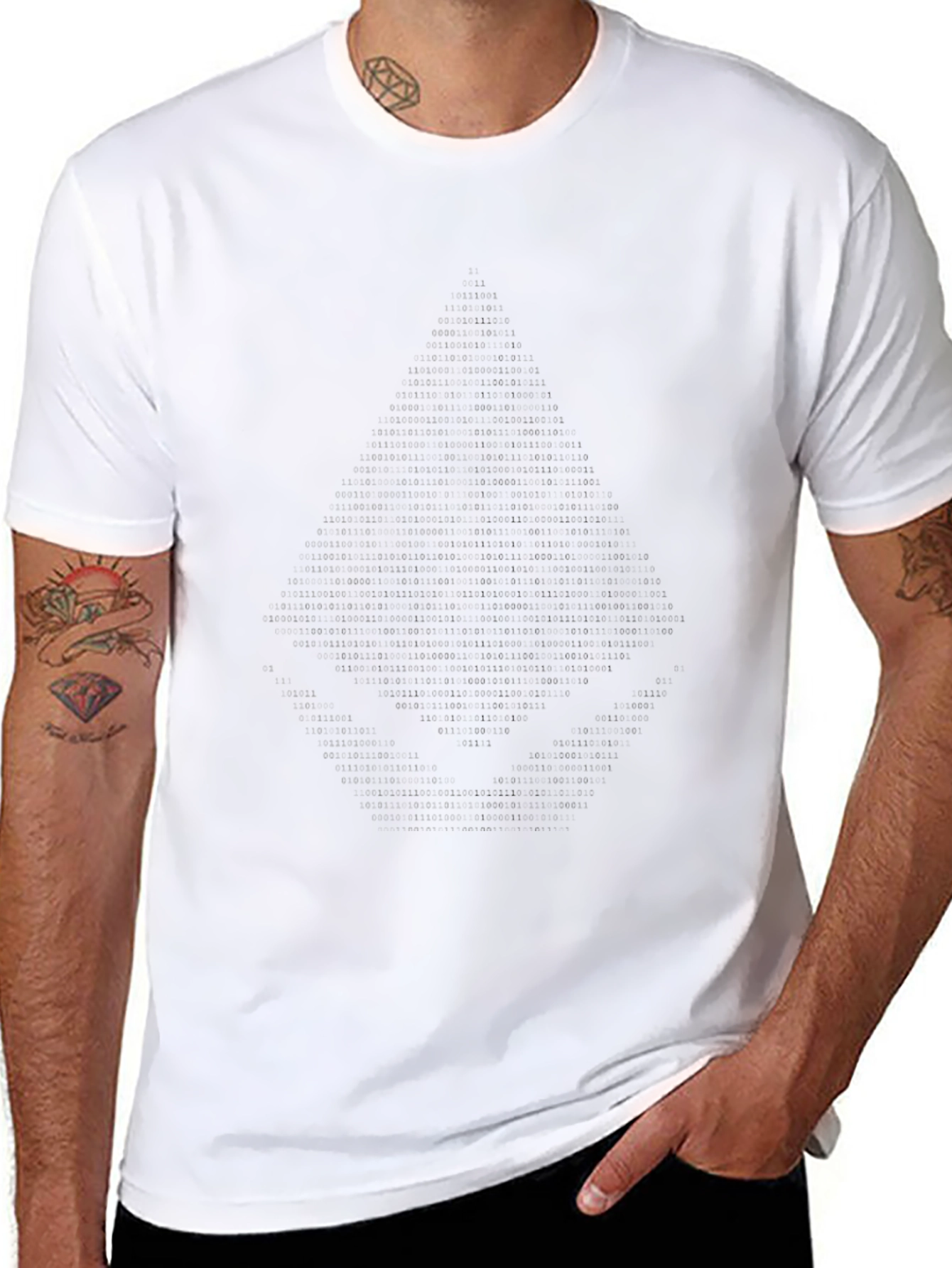 Binary Code Tree Graphic Tee - Cool Tech T-Shirt