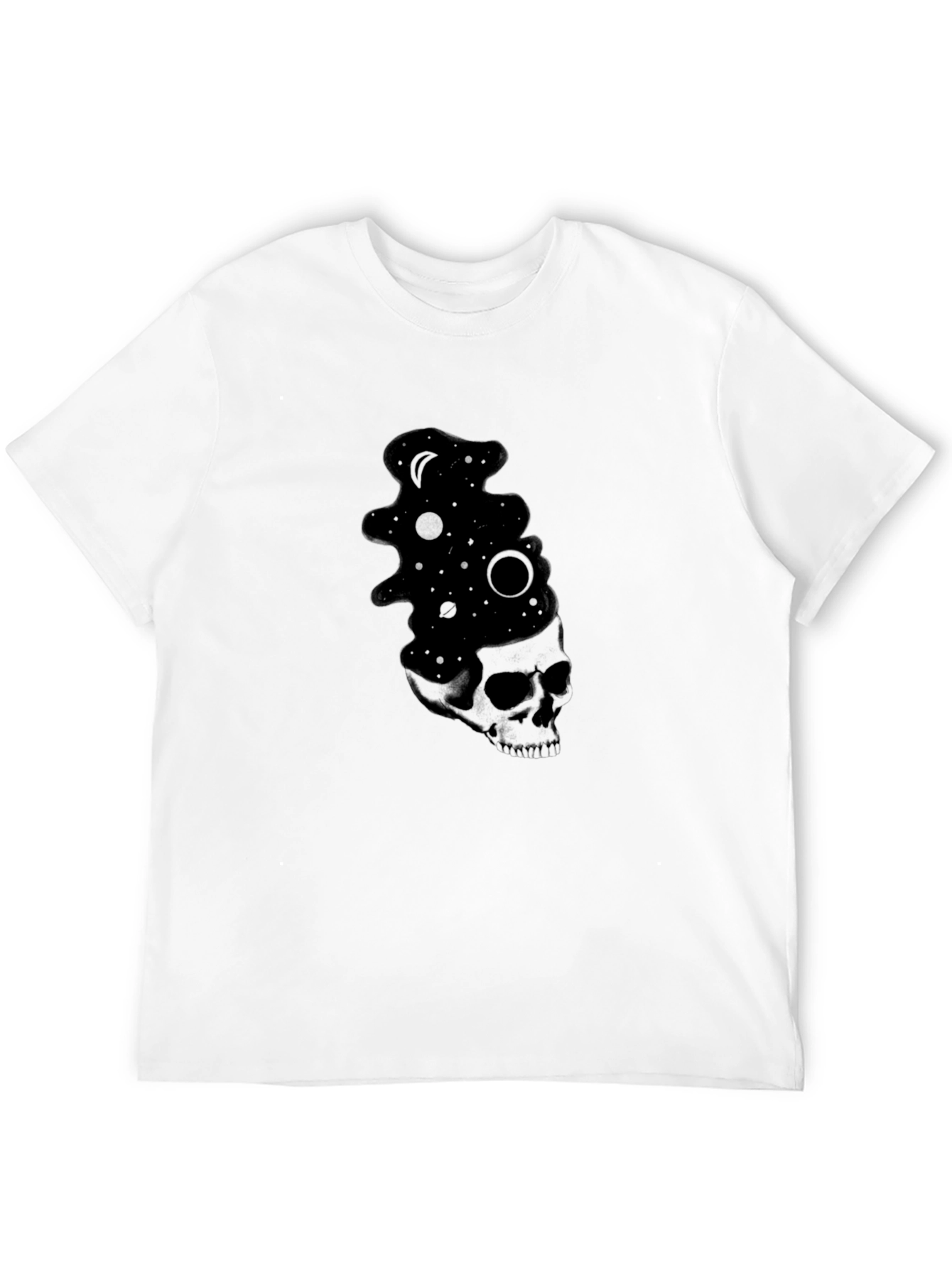 Cosmic Skull Black T-Shirt - Unique Graphic Tee