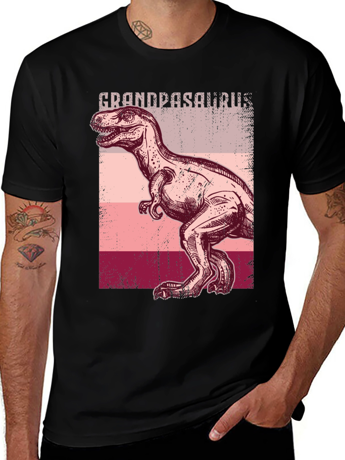 Grandpasaurus T-Rex Graphic Tee - Black