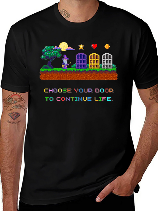 Choose Your Door Pixel Art T-Shirt