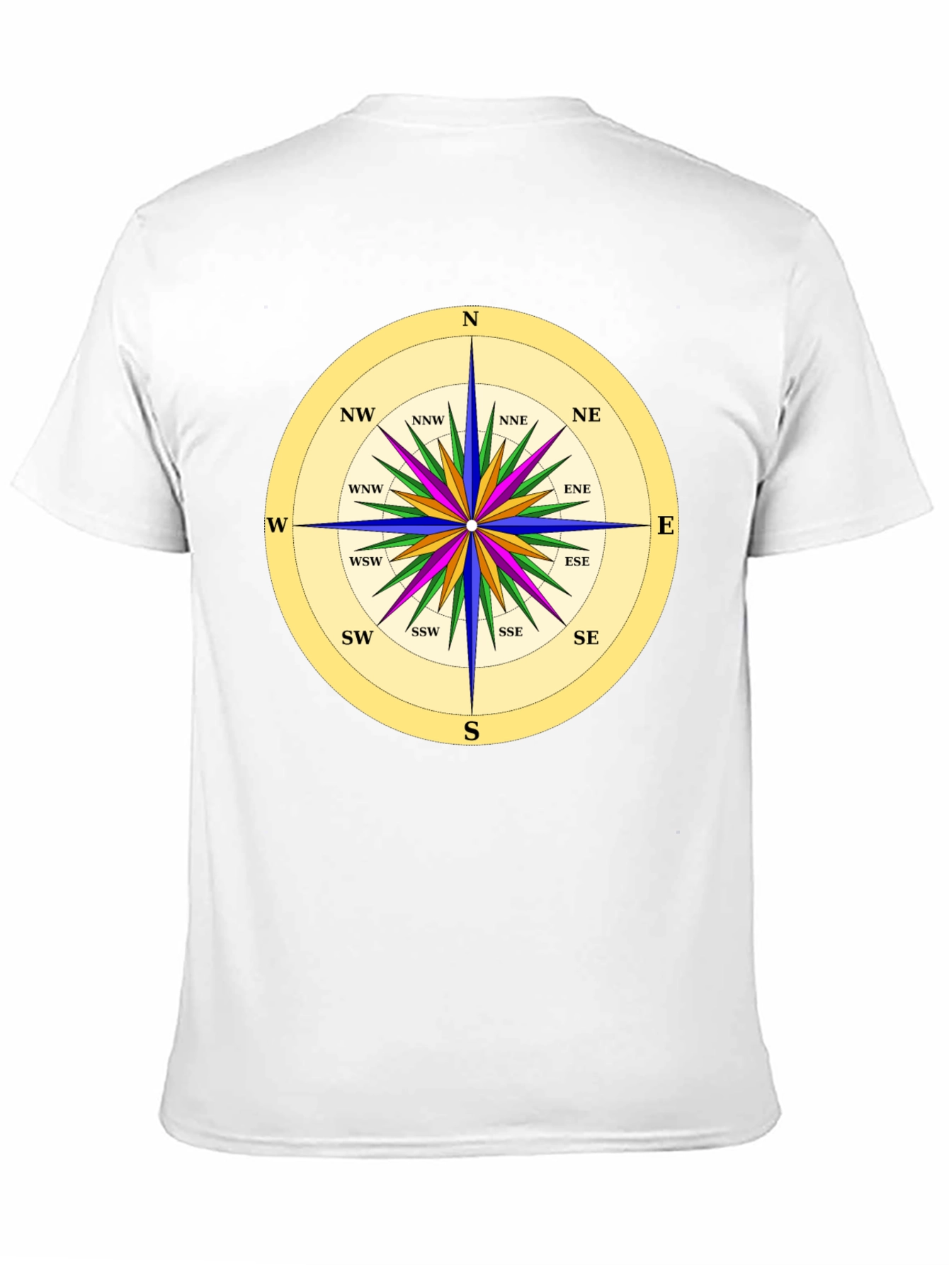 Nautical Compass Rose Black T-Shirt