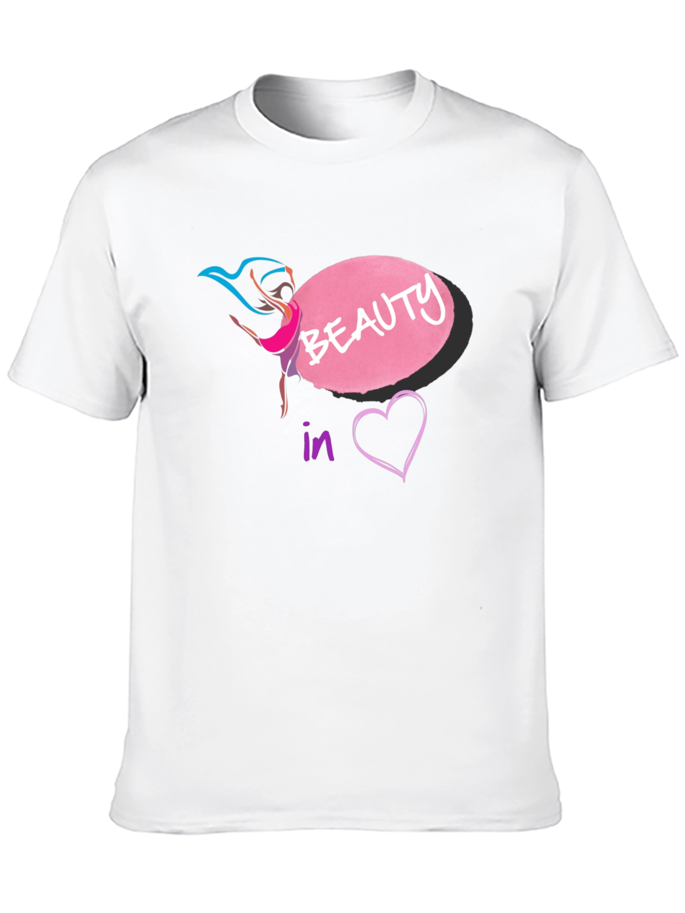 Beauty in Heart T-Shirt - Black Graphic Tee