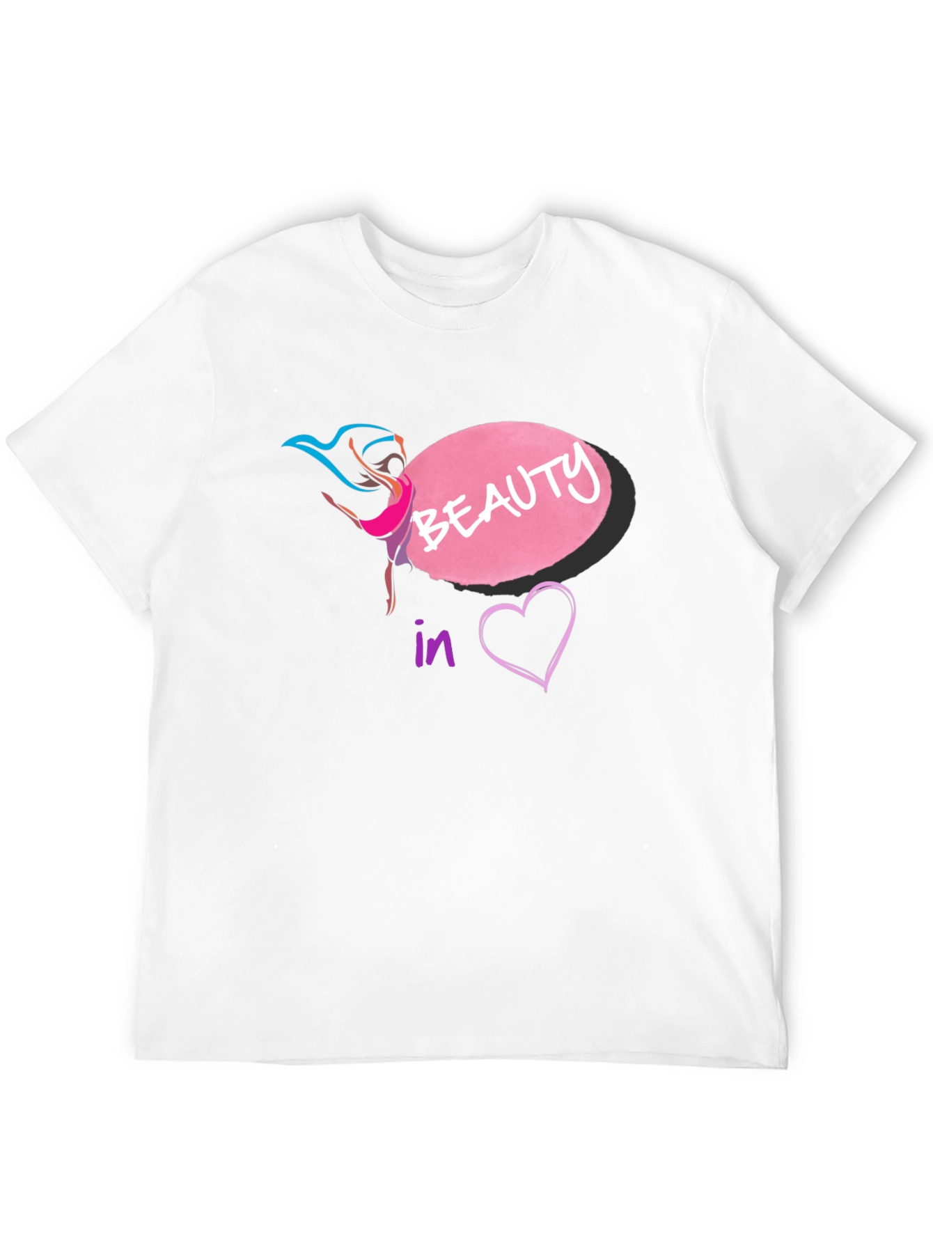Beauty in Heart T-Shirt - Black Graphic Tee