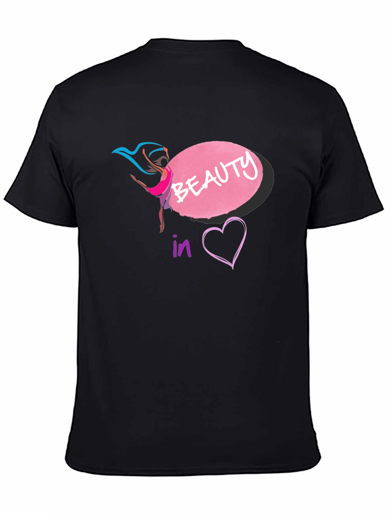 Beauty in Heart T-Shirt - Black Graphic Tee