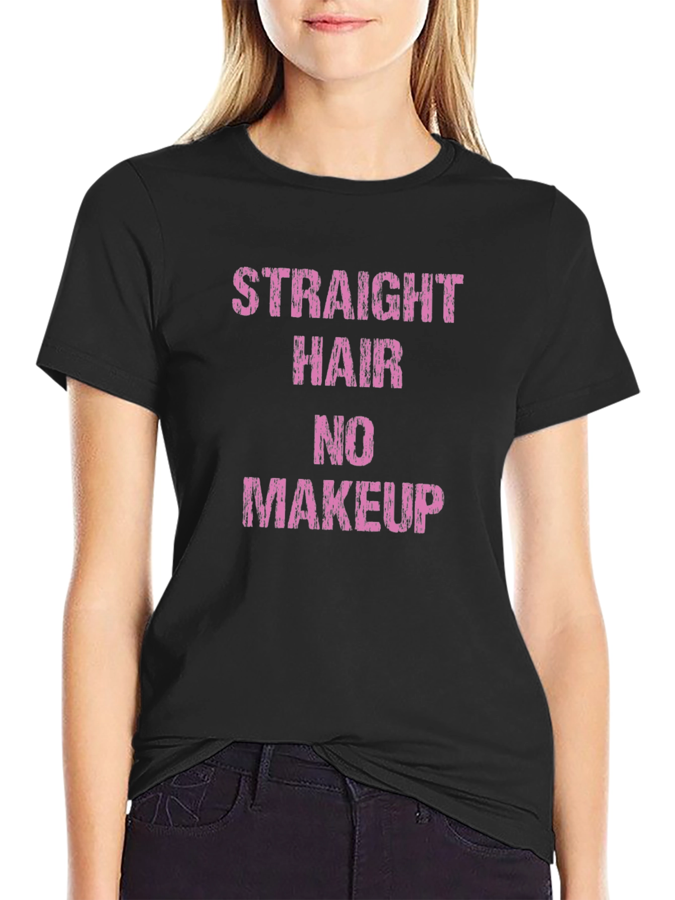 Straight Hair No Makeup Graphic Tee