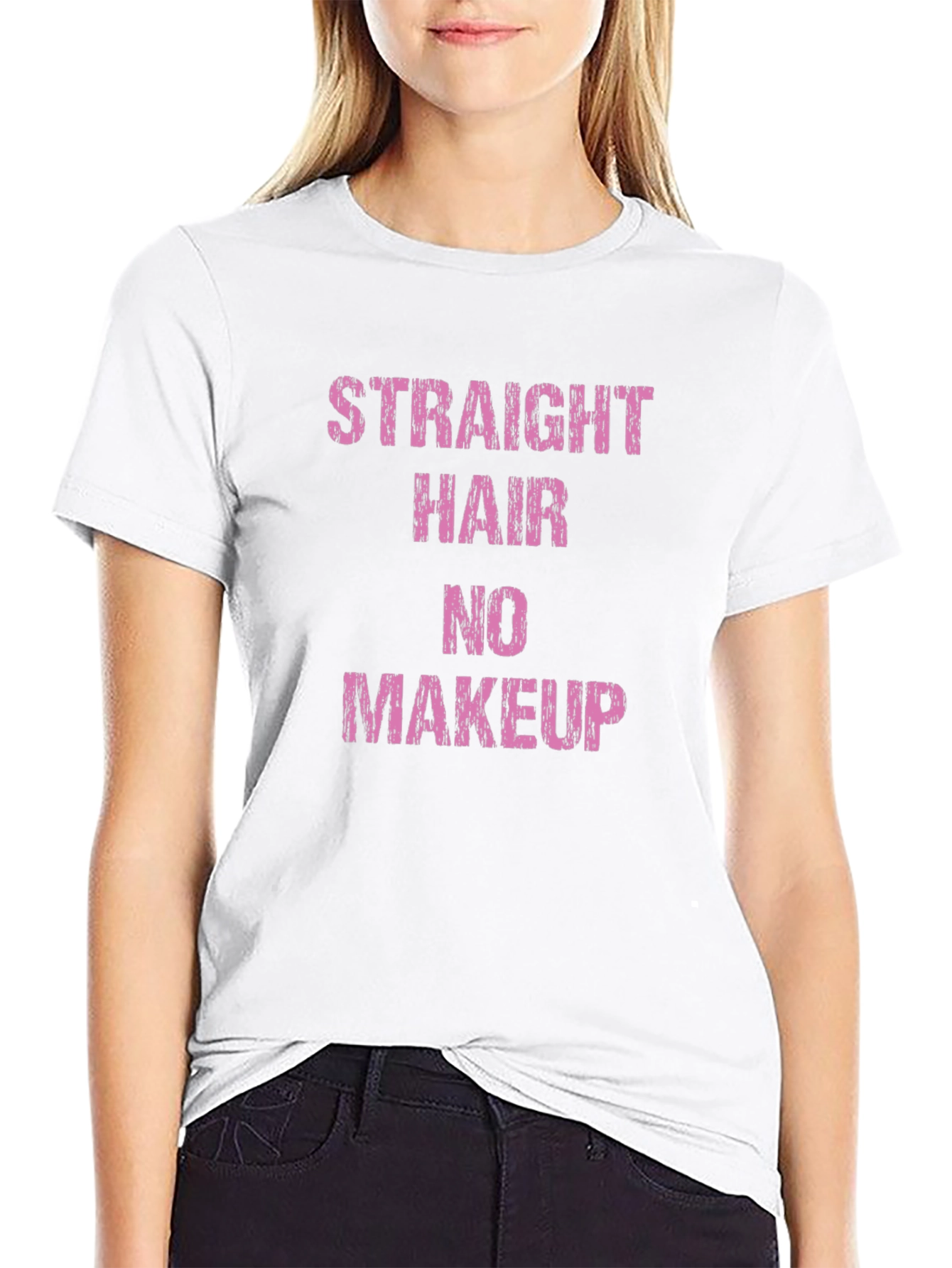 Straight Hair No Makeup Graphic Tee
