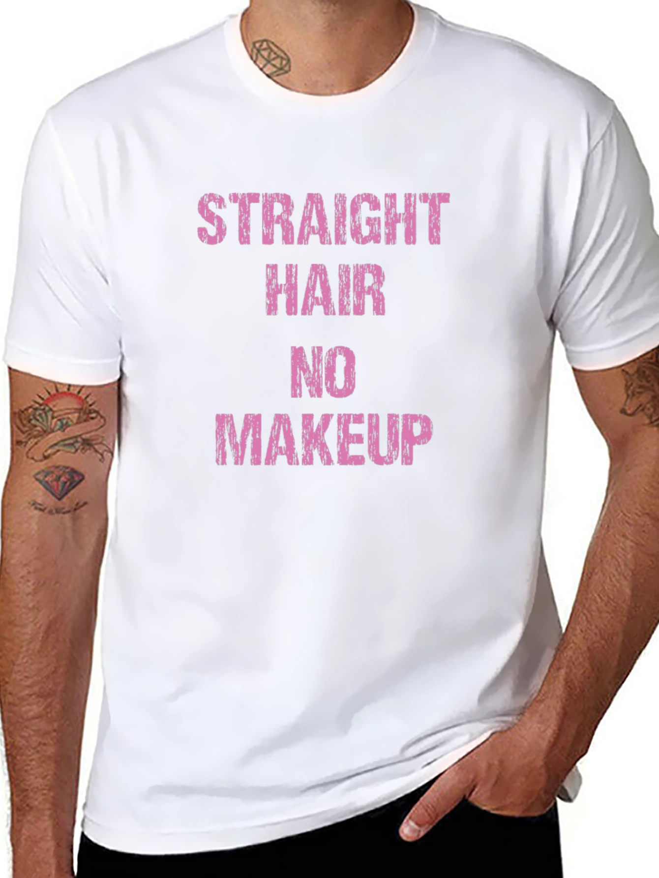 Straight Hair No Makeup Graphic Tee