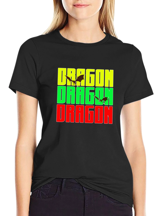 Dragon Graphic T-Shirt - Rasta Colors