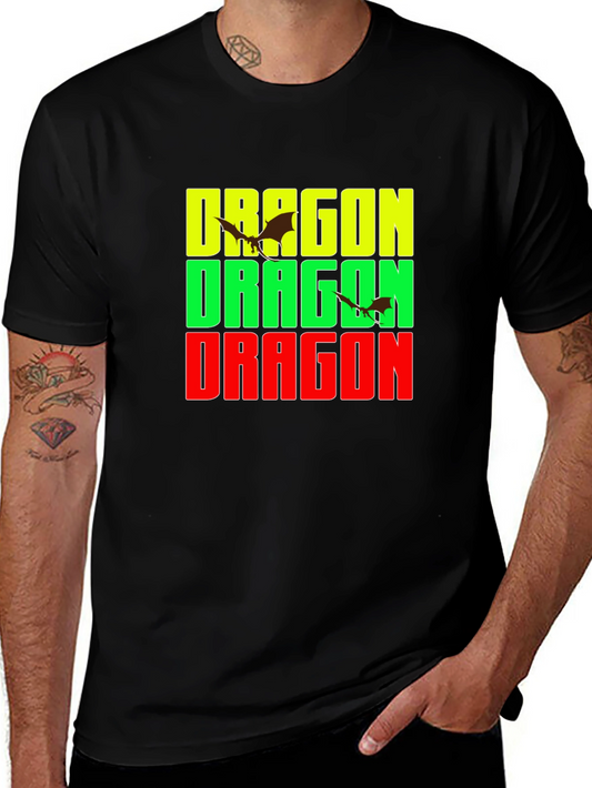 Dragon Graphic T-Shirt - Rasta Colors