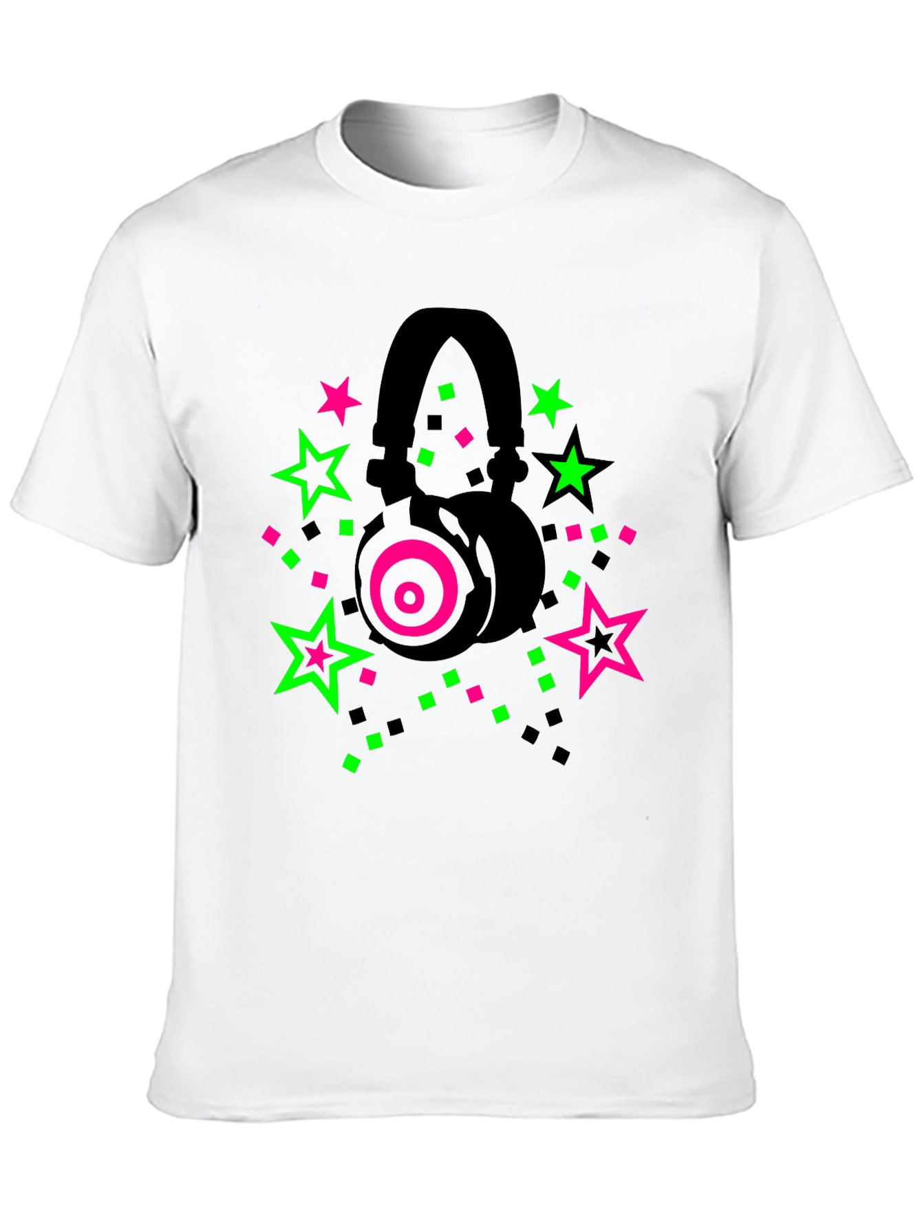 Neon Headphones T-Shirt: Party Vibes!