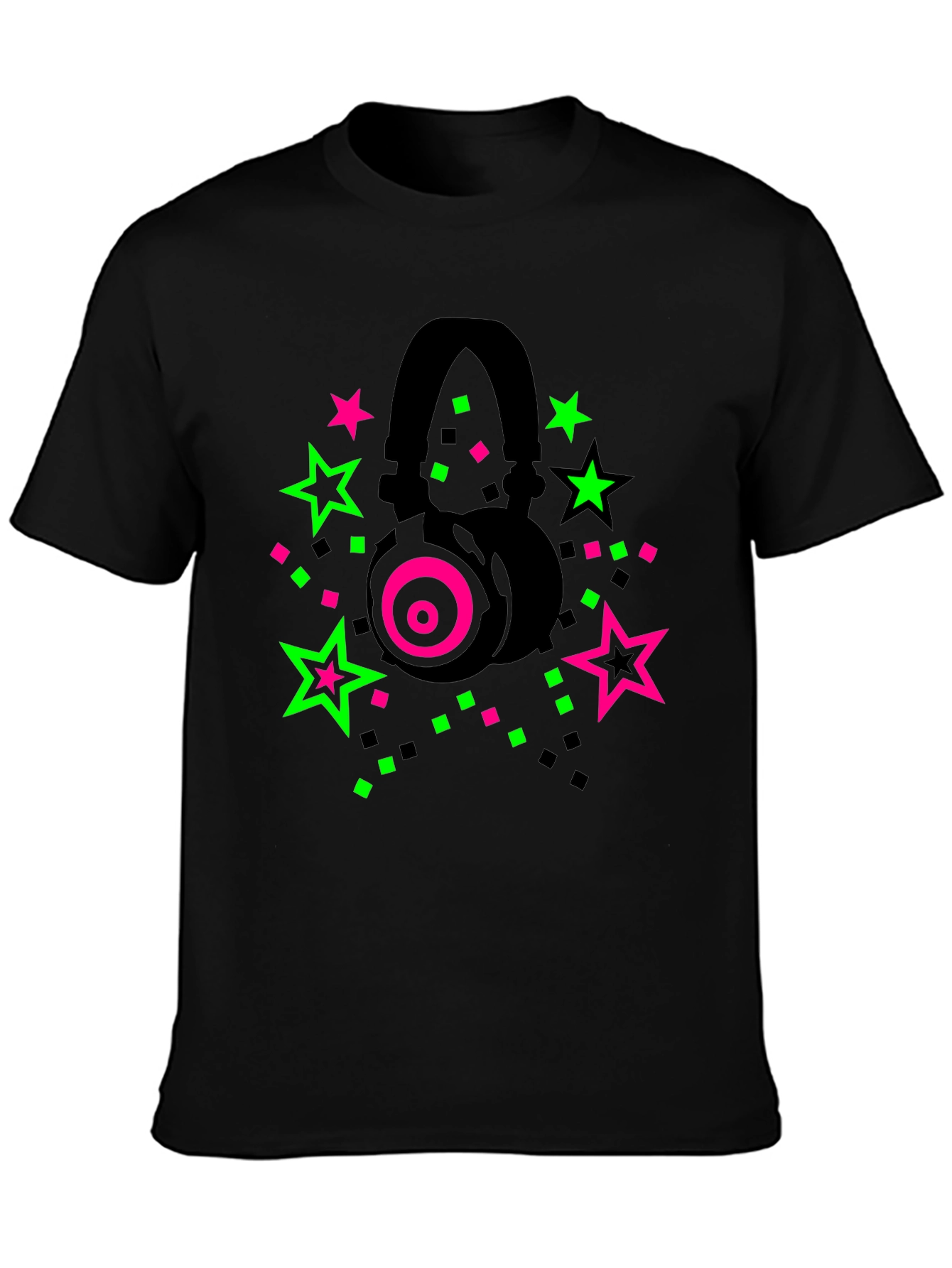 Neon Headphones T-Shirt: Party Vibes!