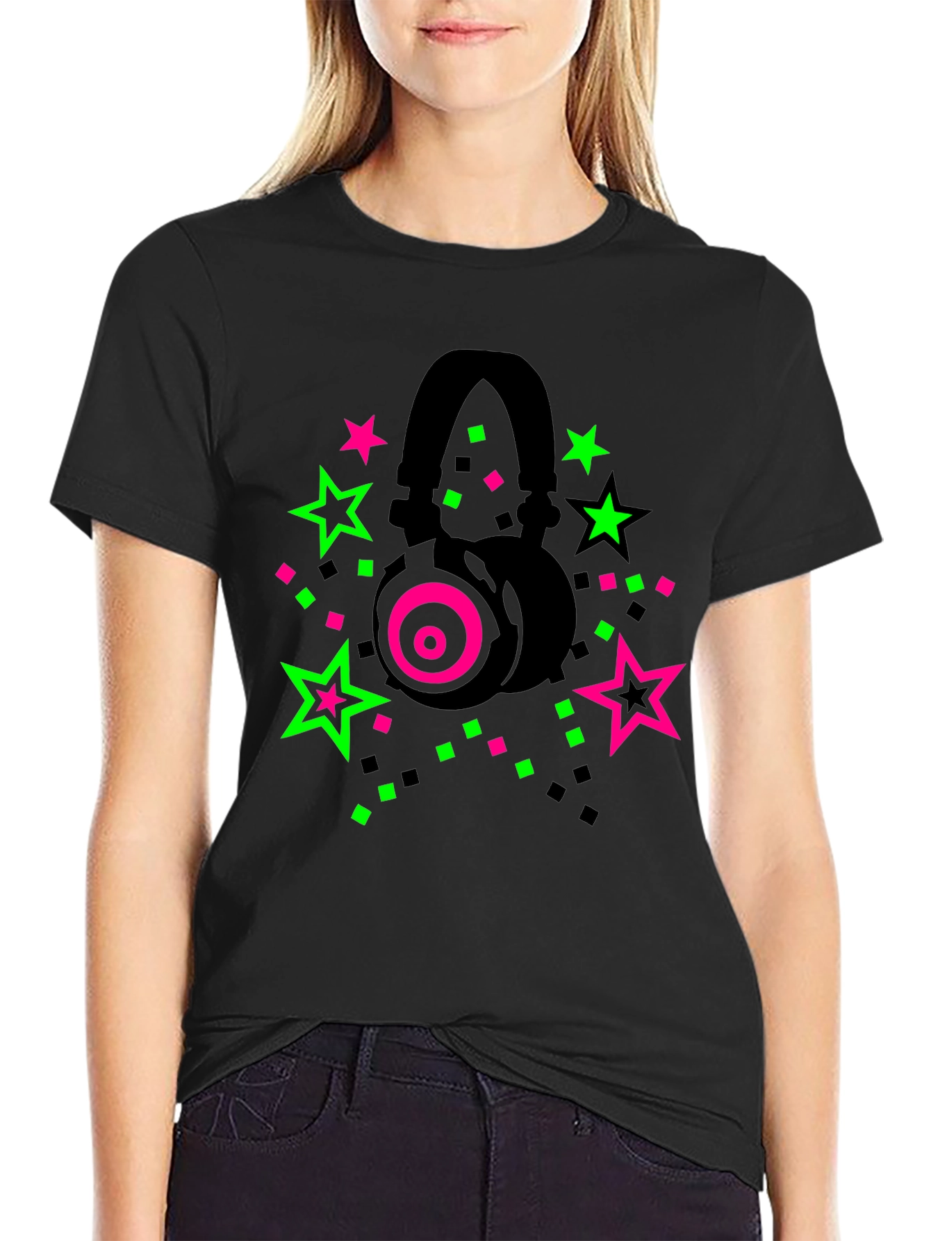 Neon Headphones T-Shirt: Party Vibes!