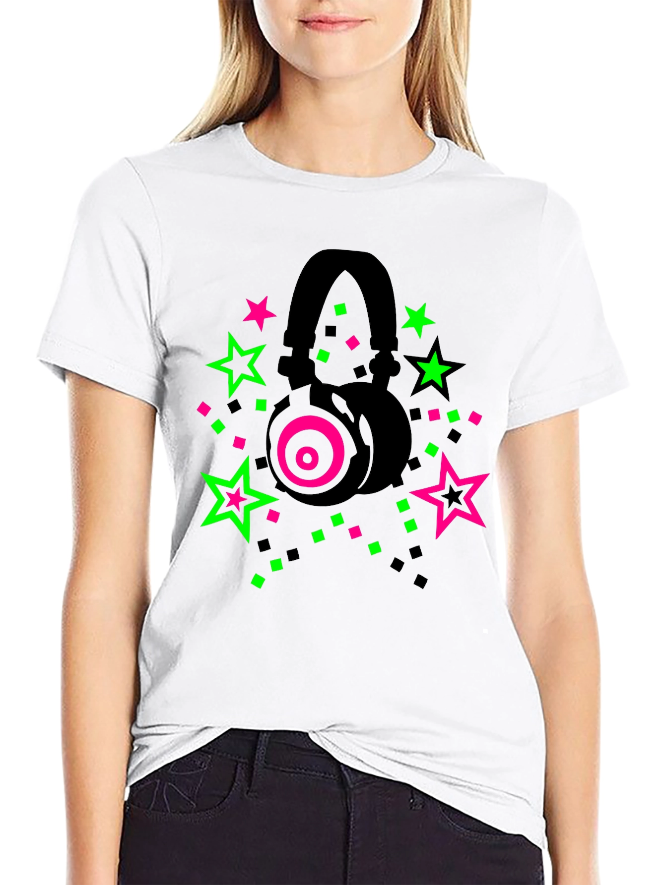 Neon Headphones T-Shirt: Party Vibes!