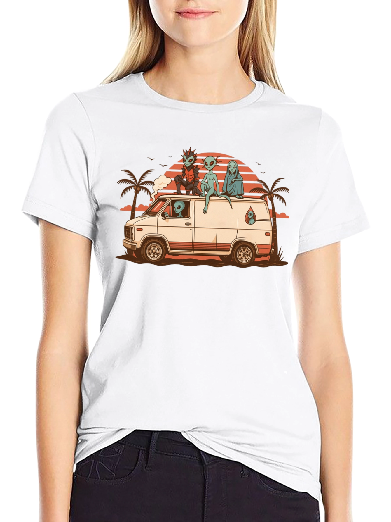 Alien Van T-Shirt - Retro Graphic Tee